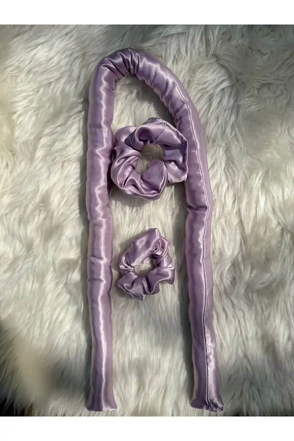 Elvinege Lila Renk Isısız Saç Şekillendirici Seti Kadınlar İçin Pratik ve Zarif Tasarım