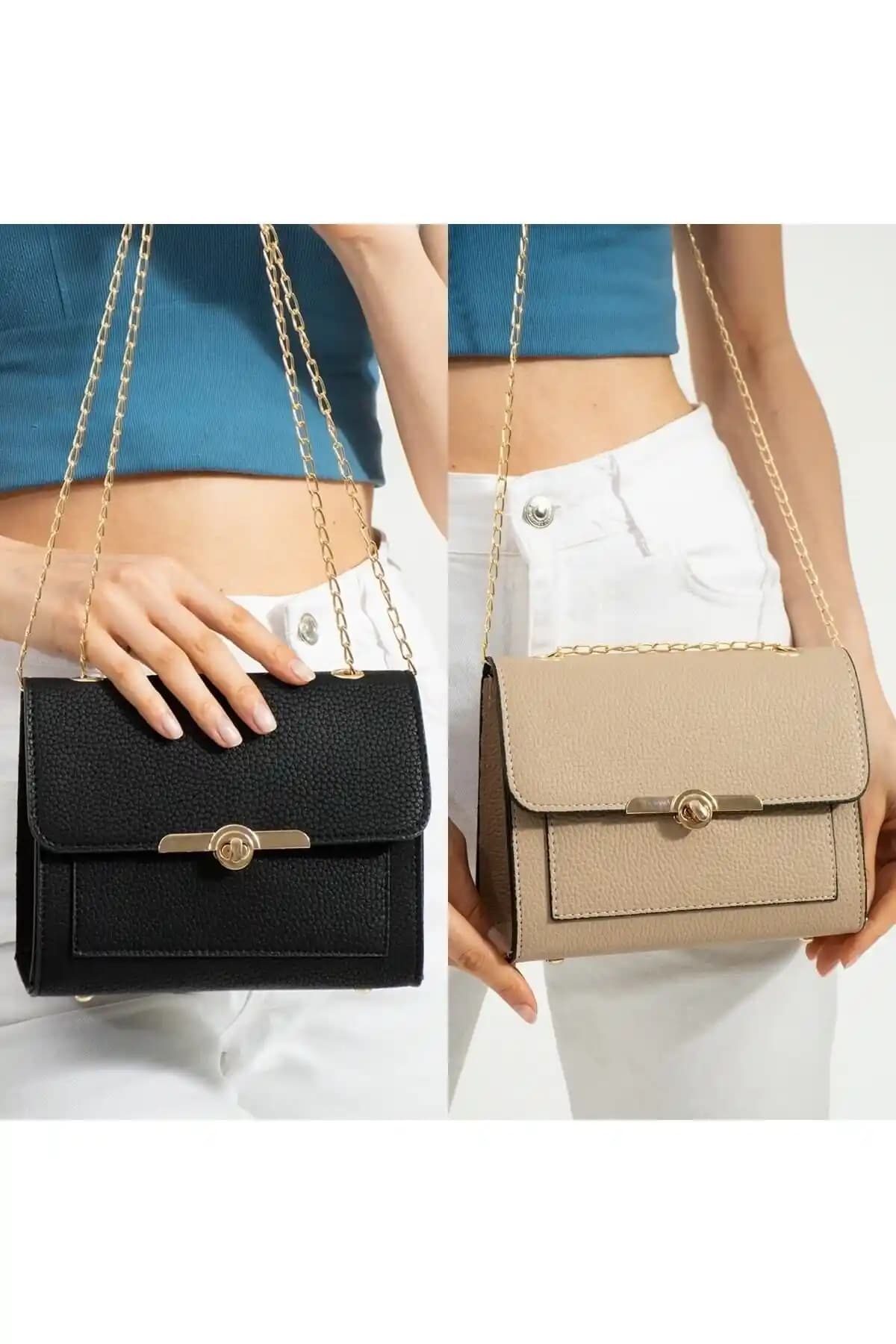 ESTUTE Kadın 2'li Paket Omuz ve El Çantası Sürdürülebilir Malzemelerle Modern Tasarım