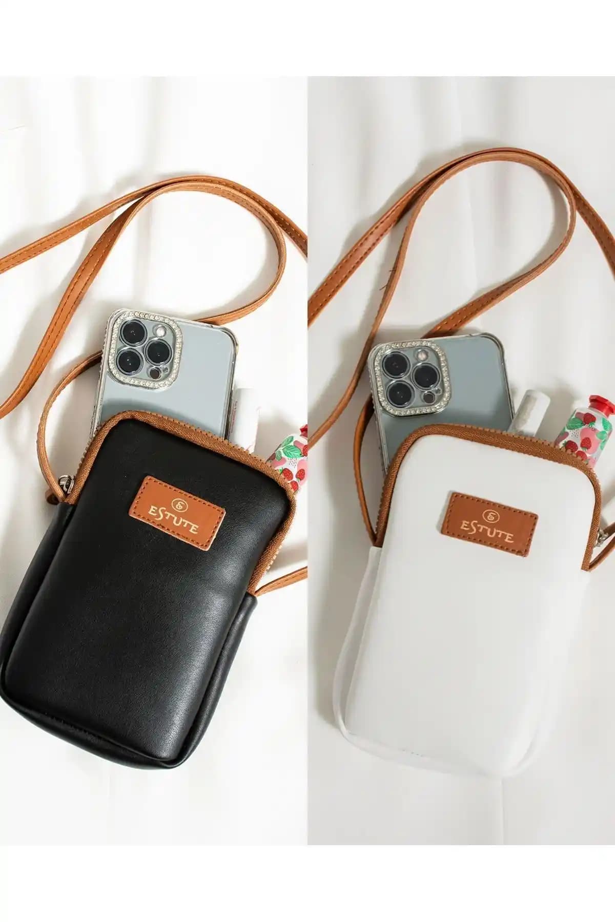 ESTUTE Unisex 2 Li Paket Telefon Çantası Şık ve Fonksiyonel Tasarım