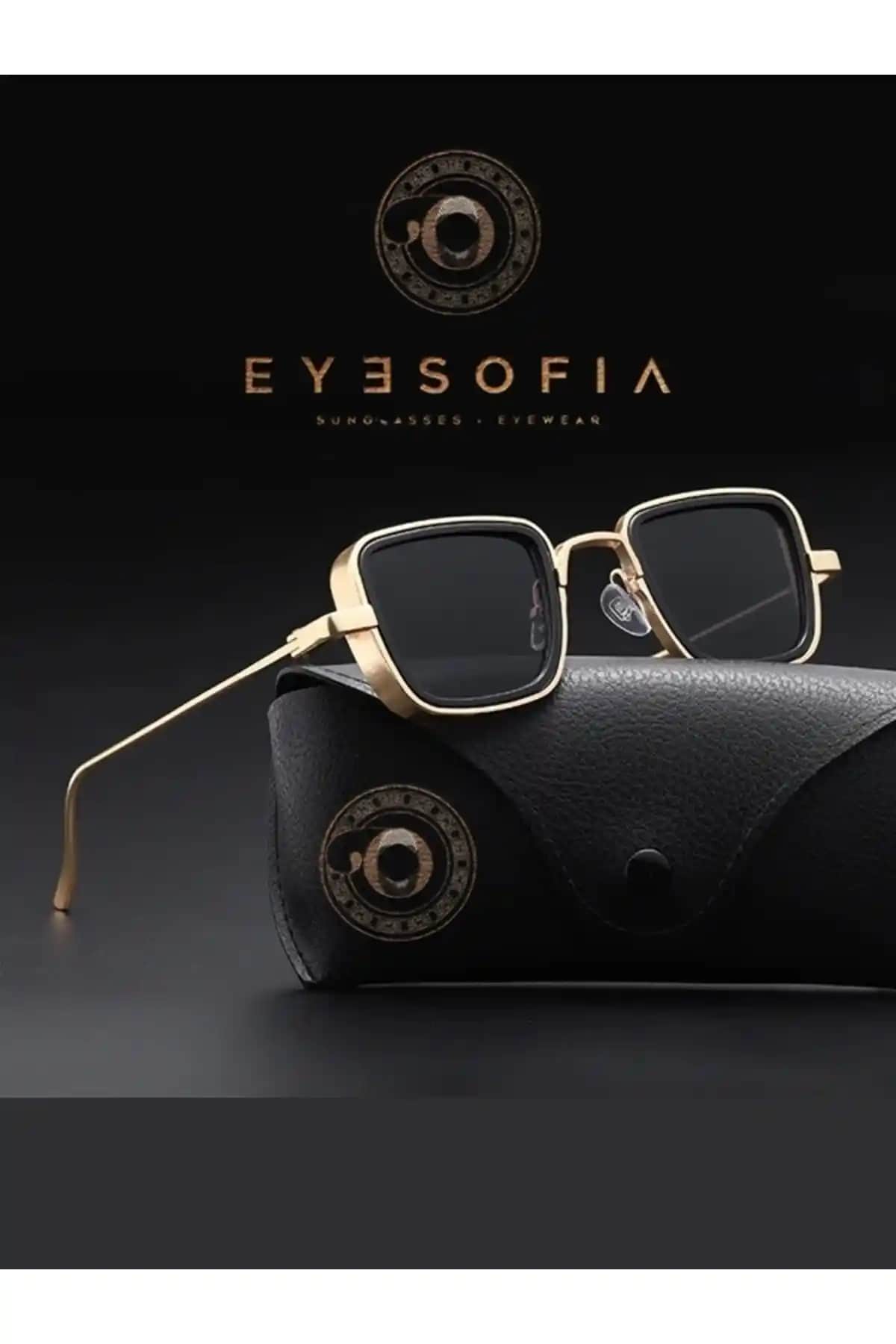 Eyesofia Leon Unisex Metal Kare Güneş Gözlüğü Şıklık ve Koruma Sunan Modern Tasarım