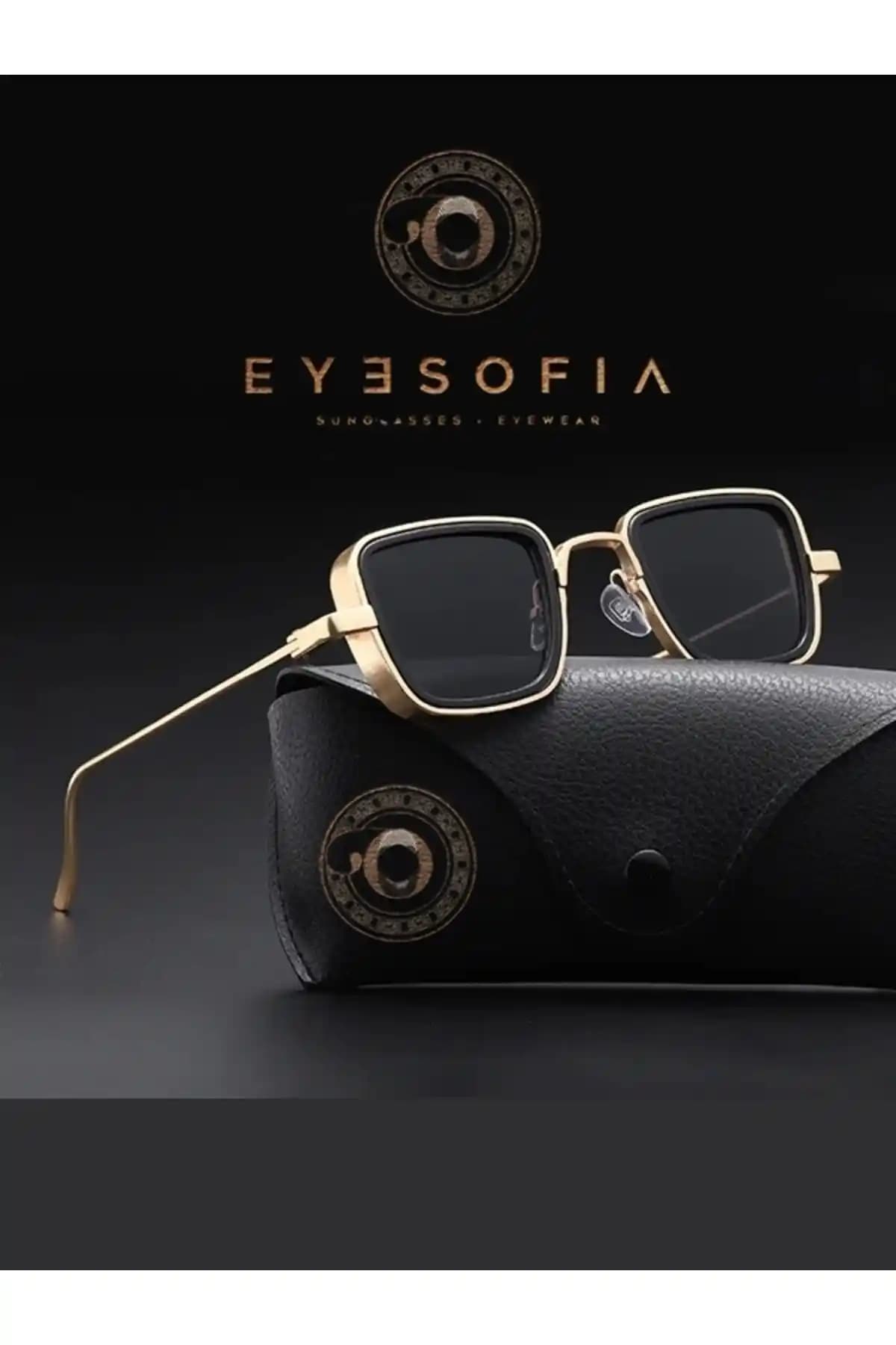 Eyesofia Leon Unisex Metal Kare Güneş Gözlüğü Şıklık ve Koruma Sunan Modern Tasarım
