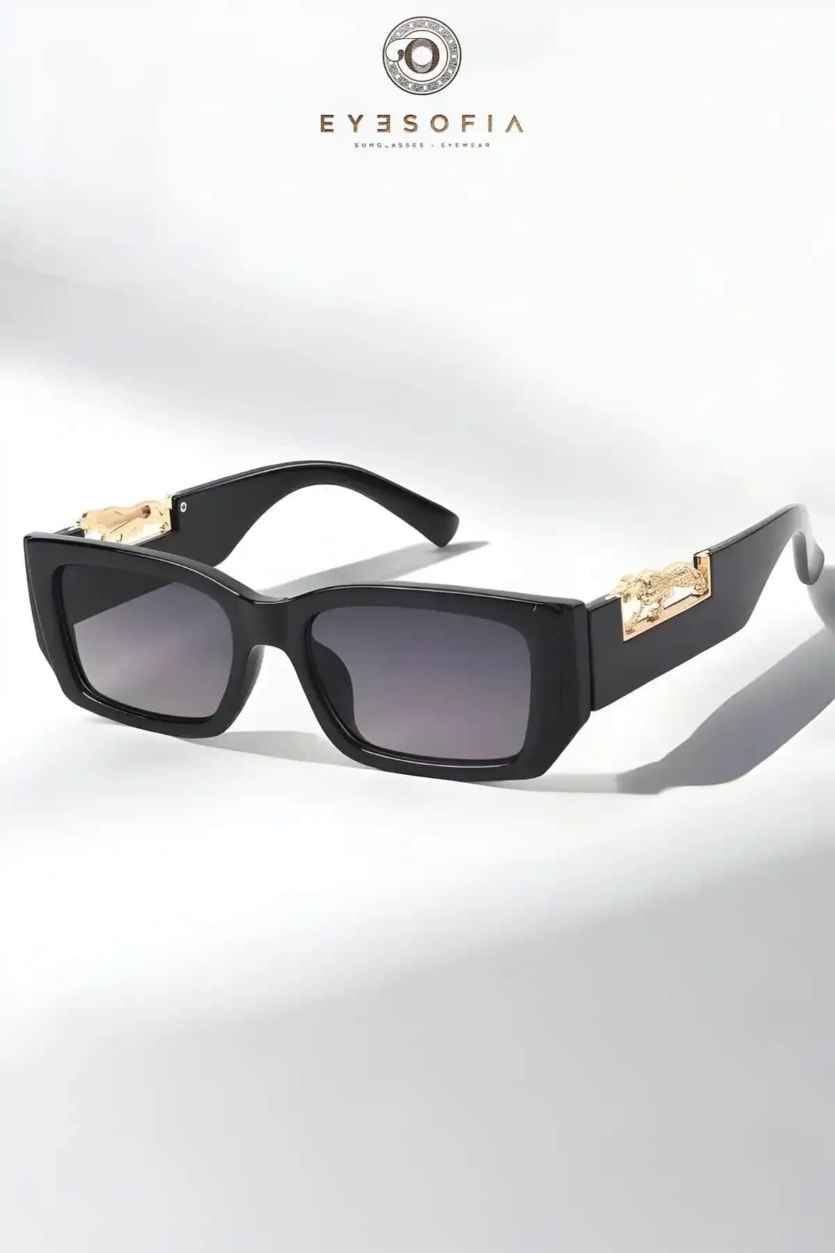 Eyesofia Vintage Siyah Unisex Güneş Gözlüğü Modern Tasarım ve UV Koruma Özelliğiyle