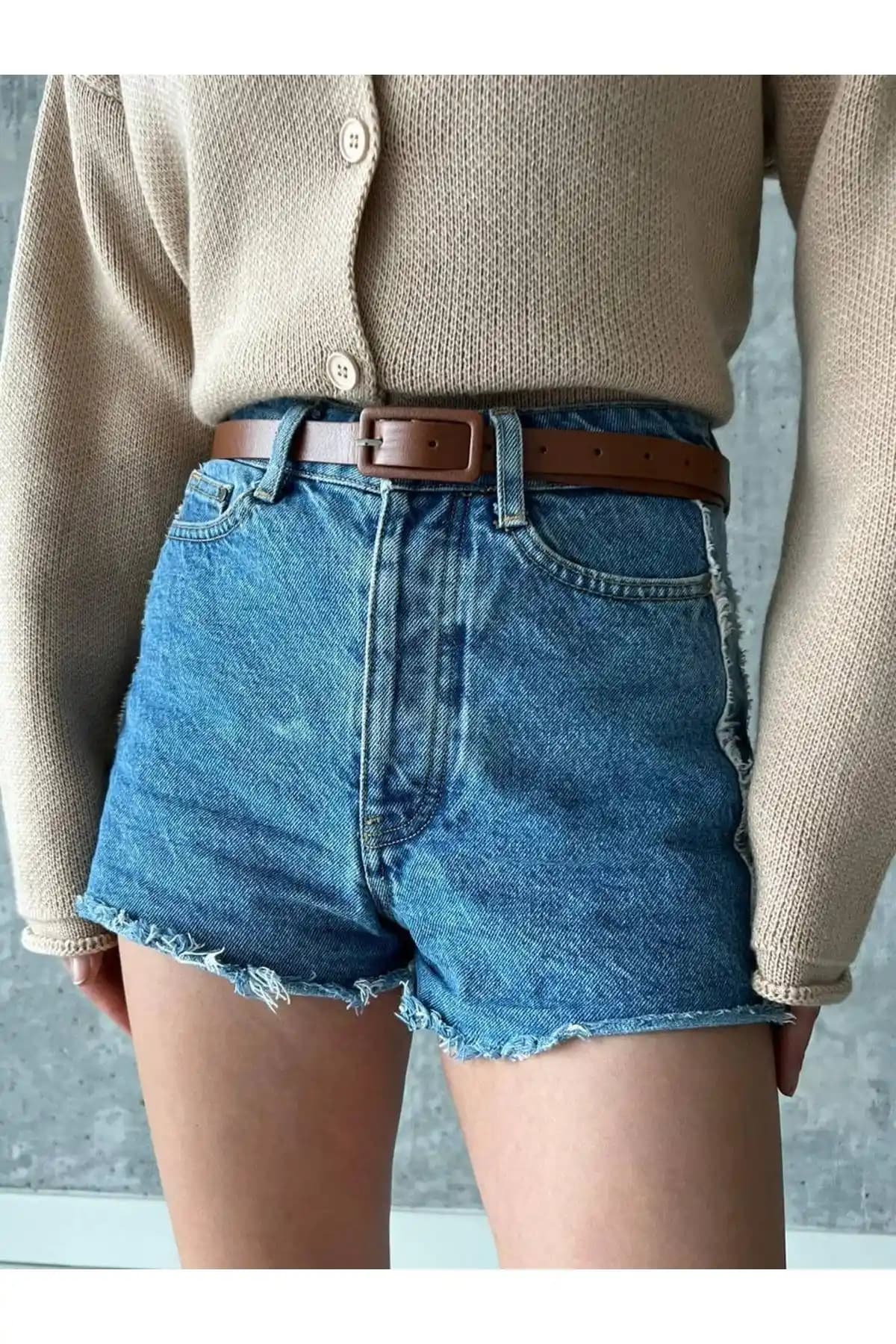 Fiori Kadın Dikdörtgen Kaplama Tokalı İnce Kemer Günlük ve Özel Kombinler İçin Uygun