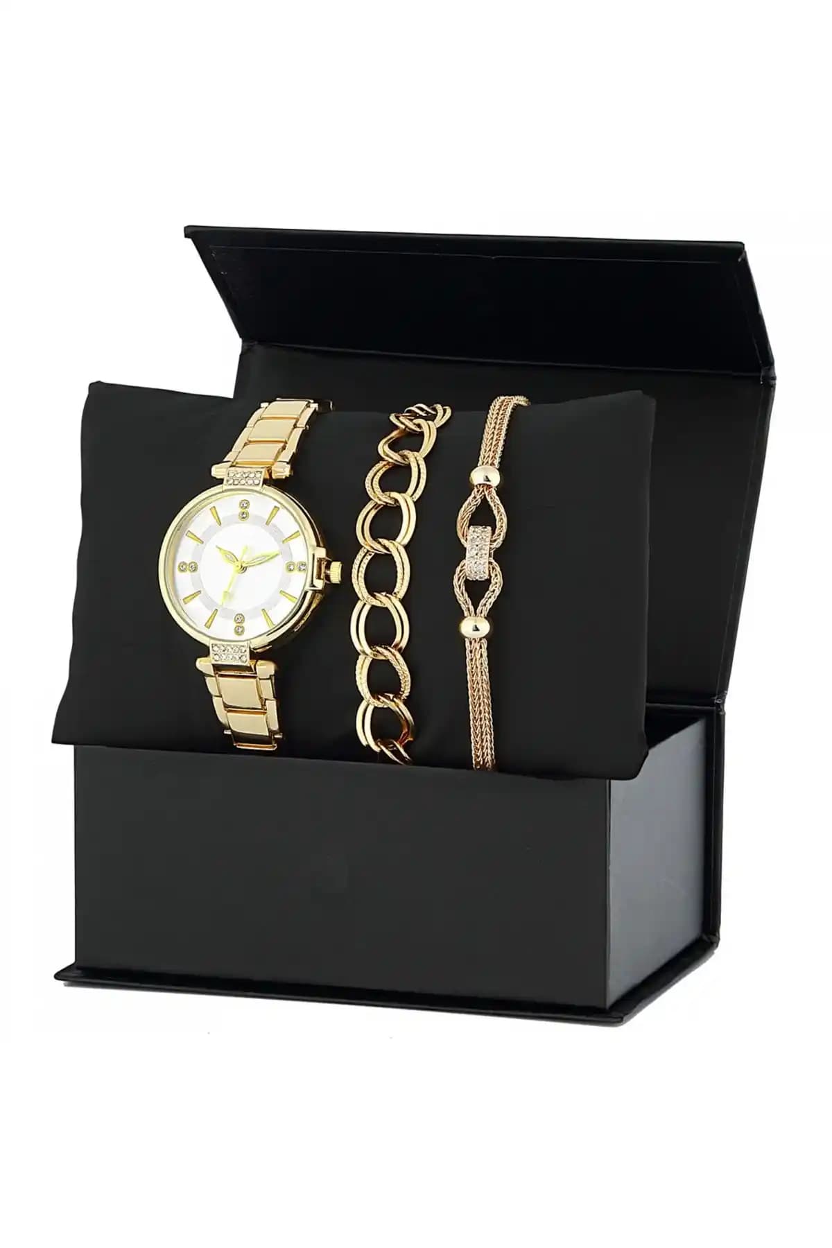 Forentina Altın Kaplama Saat ve Bileklik Kombin Seti Şıklık ve Anlamın Buluşması