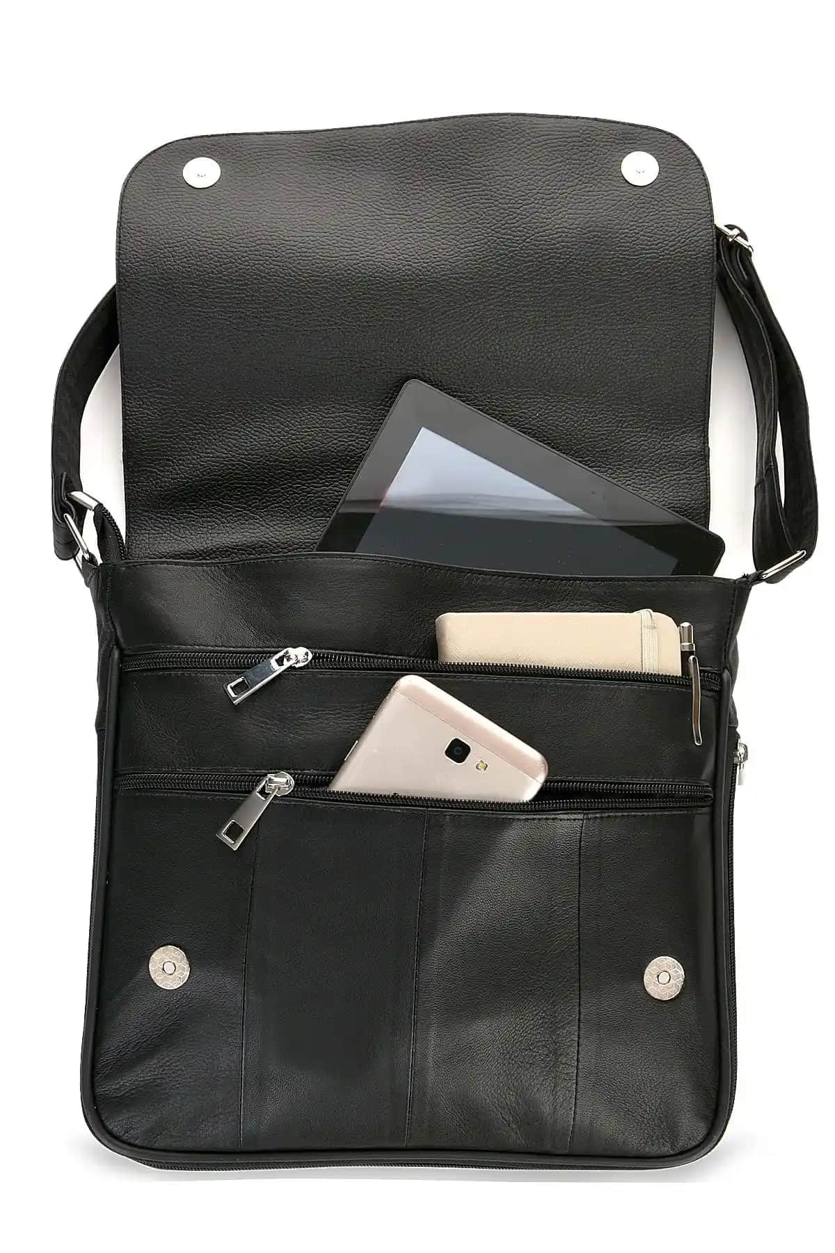 Fubileather Crossman Hakiki Deri Körüklü Çanta Günlük ve Şık Kullanım İçin Ideal