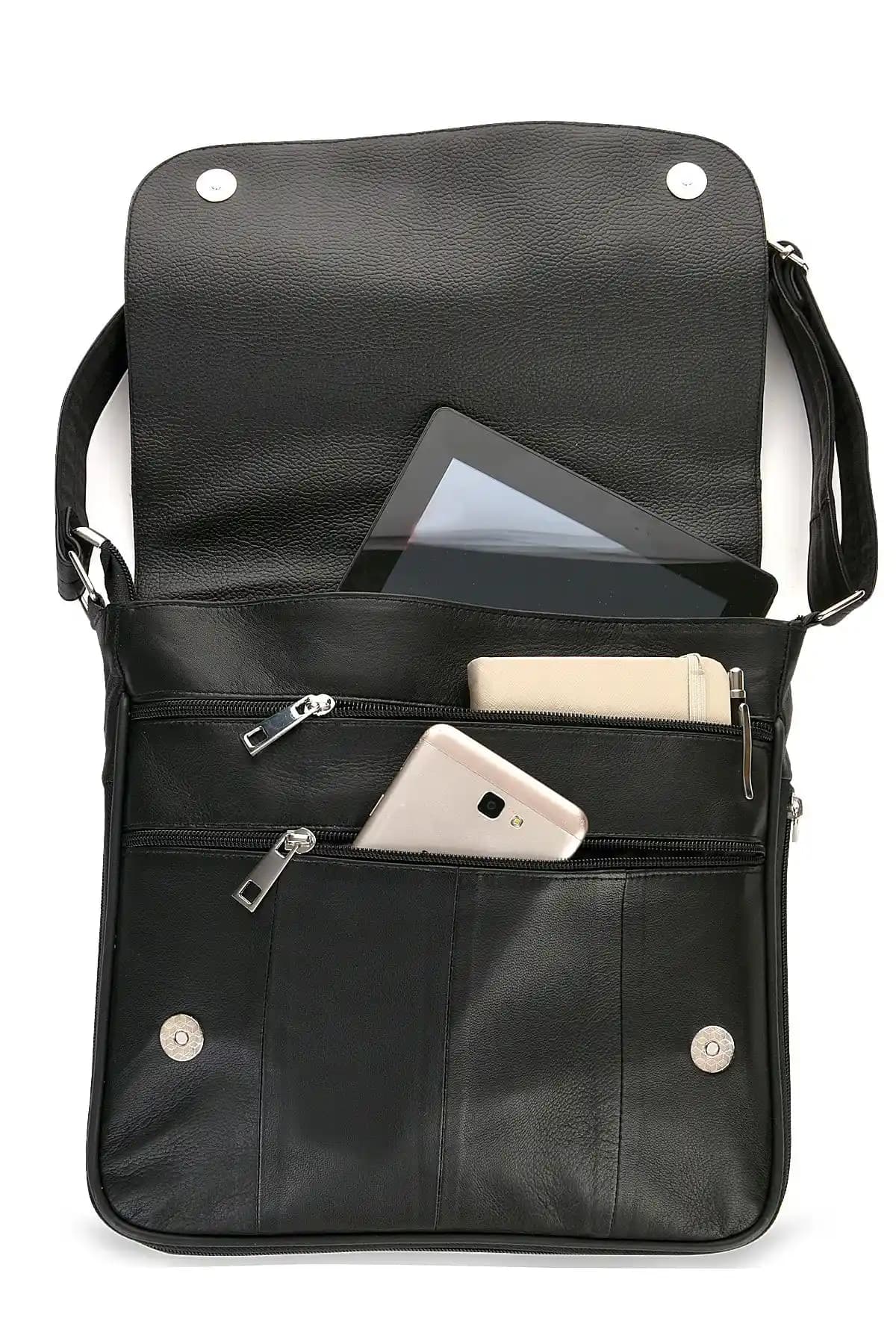 Fubileather Crossman Hakiki Deri Körüklü Çanta Günlük ve Şık Kullanım İçin Ideal