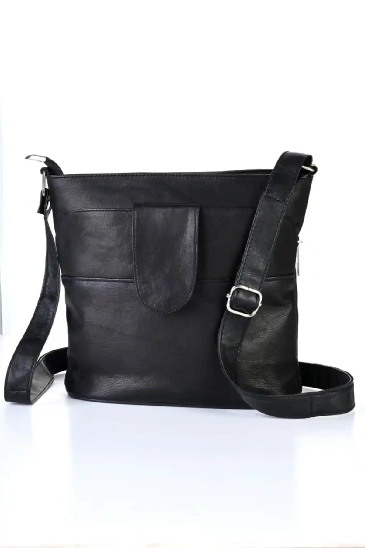 Fubileather Hakiki Deri Çok Gözlü Askılı Omuz Çantası Günlük ve Şık Kullanım İçin Önerilir