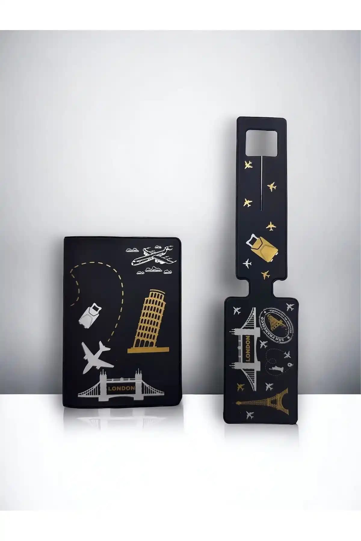 Gempo 2’li Vegan Deri Pasaport Kılıfı Seyahat Seti Şık ve Fonksiyonel Tasarım