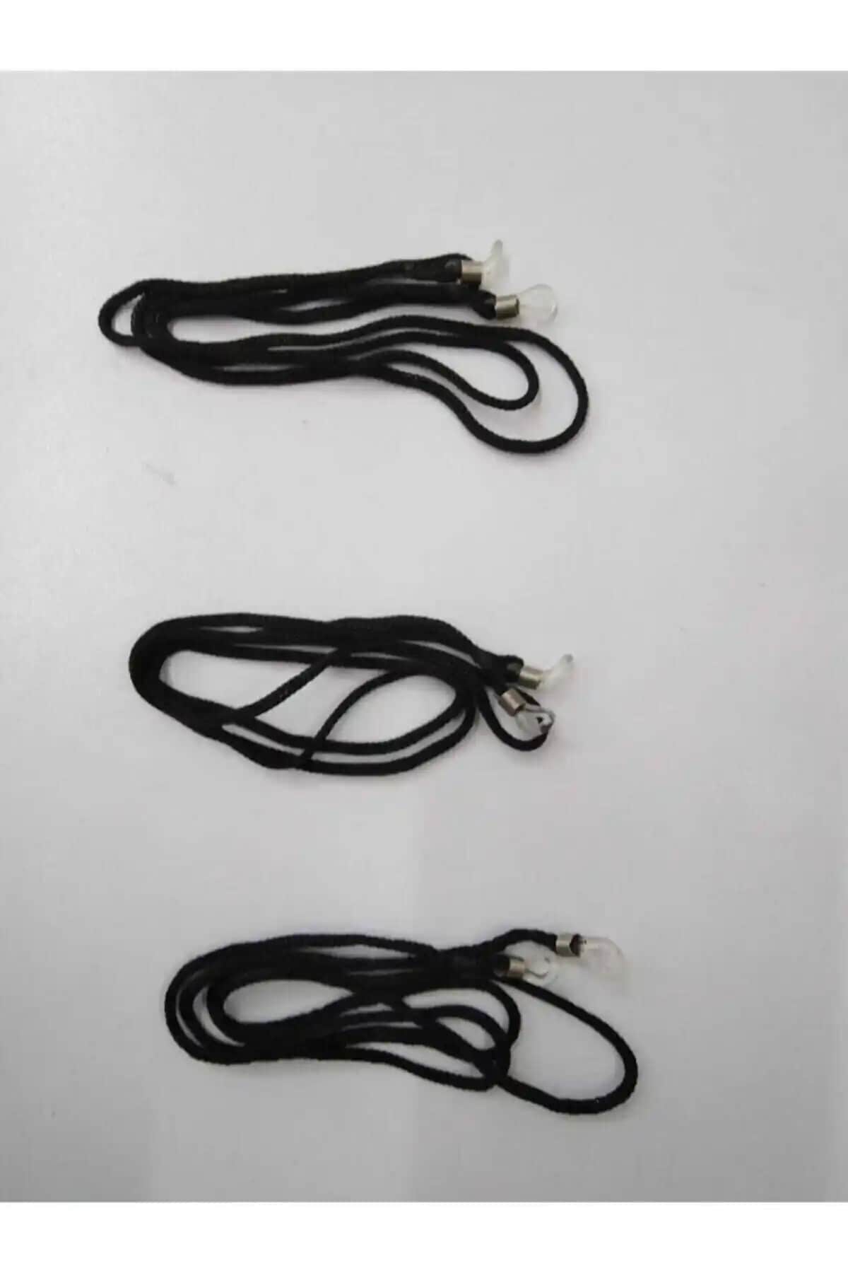 Genel Markalar 3'lü Lüx Gözlük İpi Siyah, Şık ve Dayanıklı Gözlük Aksesuarı