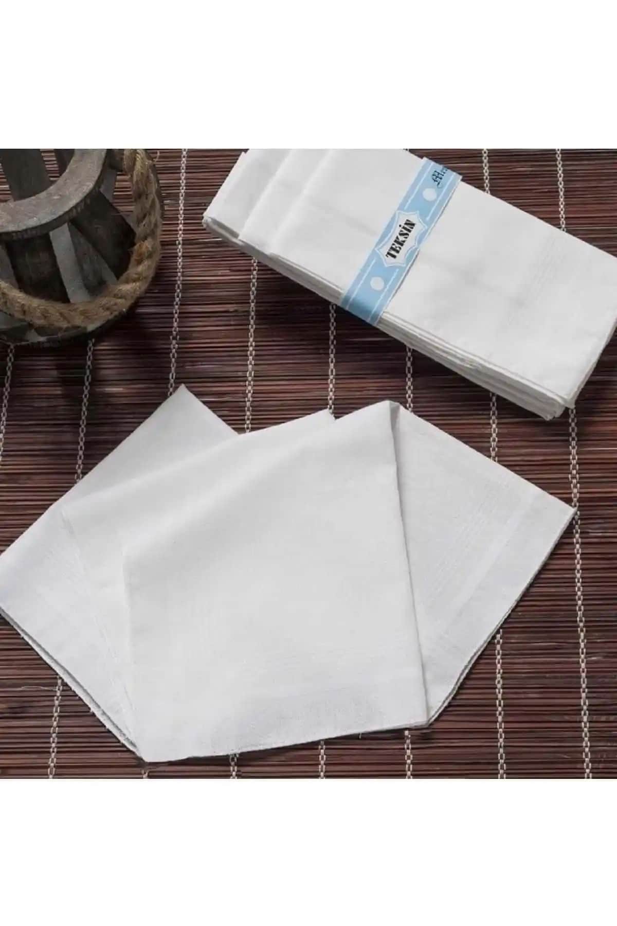 Genel Markalar Teksin 36x36 Cm Beyaz Mendil Seti 12 Adet Pratik ve Dayanıklı Temizlik Çözümü