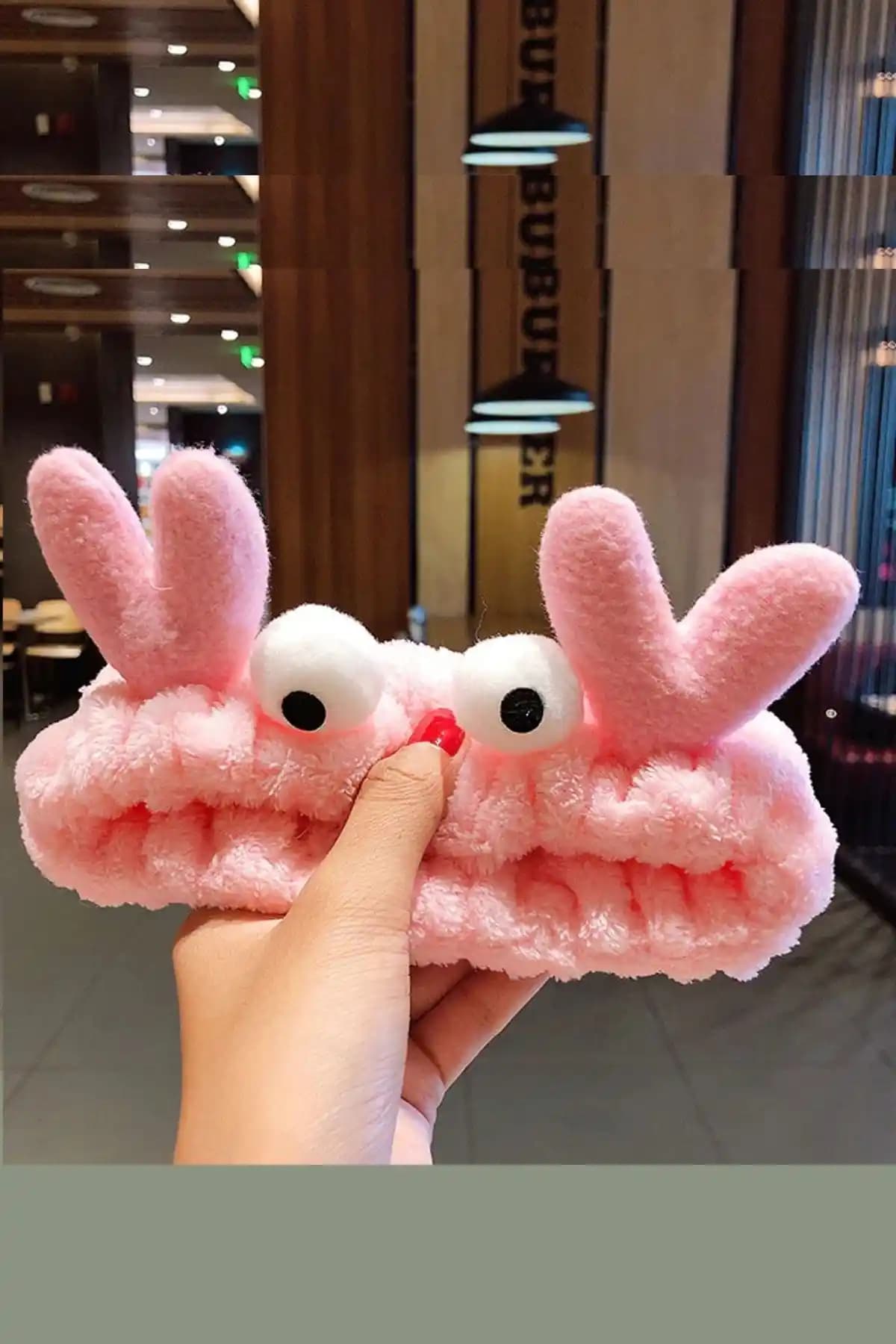 H&E DESIGN Peluş Sevimli Geyik Makyaj ve Banyo Bandı Pratik ve Şık Saç Aksesuarı