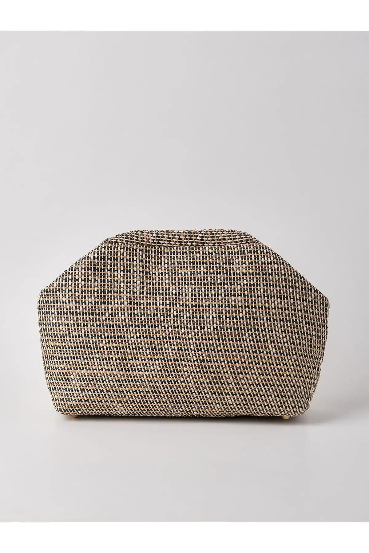 HEYBE'S Kadın Çizgili Jüt Hasır ve Siyah Clutch Çanta Karşılaştırması 1