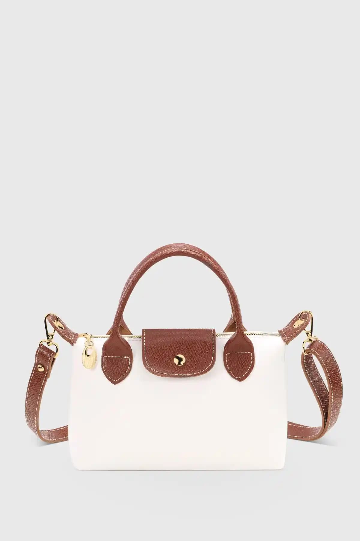 Housebags Beyaz Çok Yönlü PU Deri Çapraz Askılı Günlük Kullanım Çantası