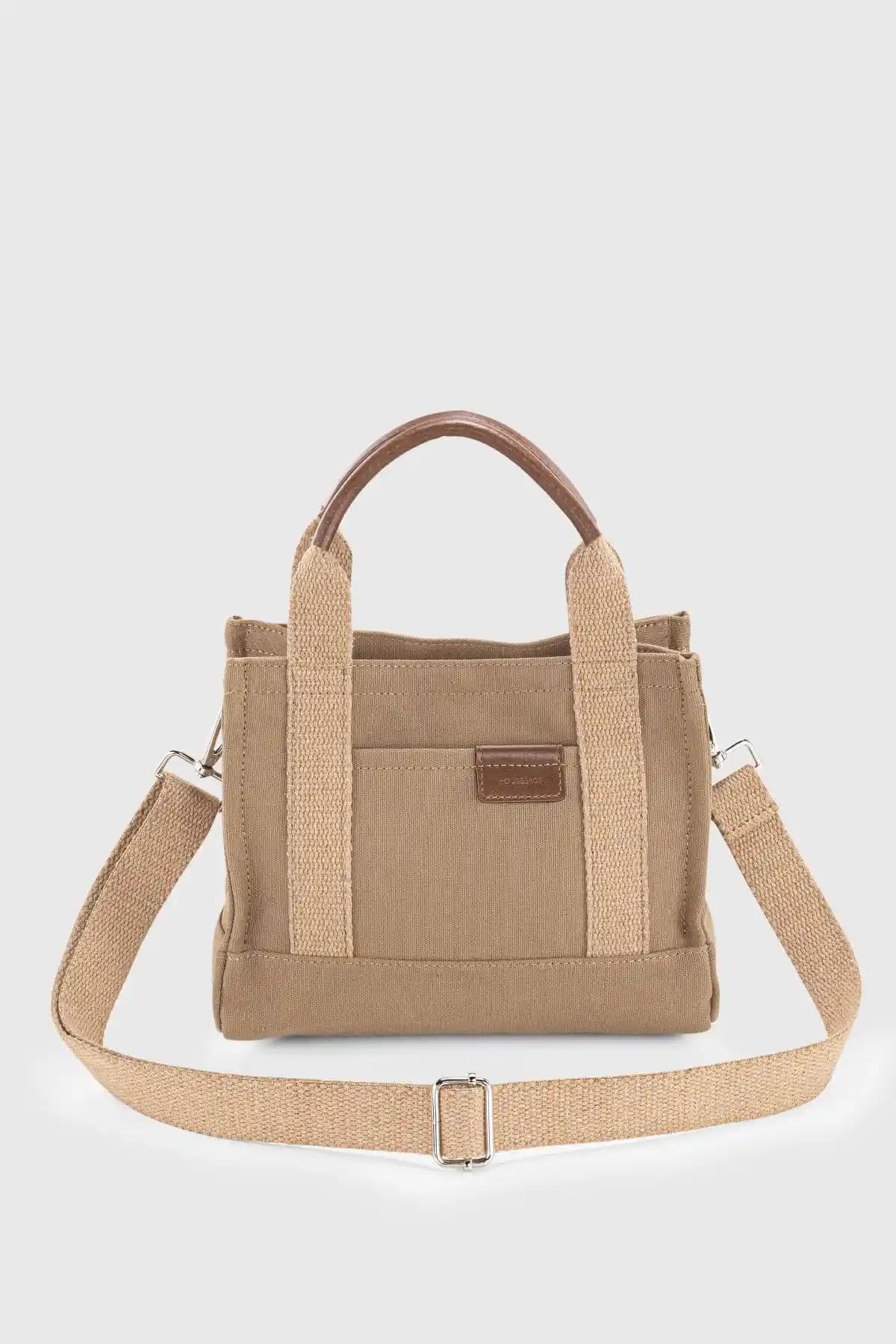 Housebags Kadın Kahverengi ve Krem Kanvas Tote Çanta Karşılaştırması