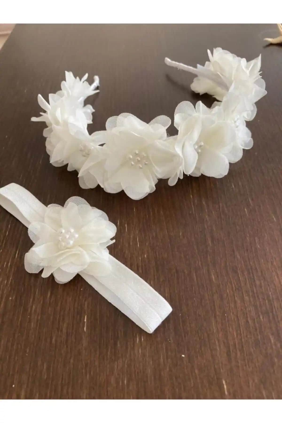 Hüner Aksesuar Anne Bebek Lohusa Açelya İncili Taç Seti Zarif ve Anlamlı Tasarım