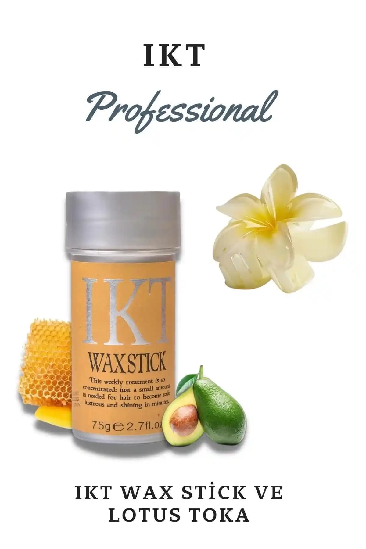 İKT Hair Wax Stick 75gr ve Lotus Toka ile Pratik ve Şık Saç Şekillendirme Çözümü