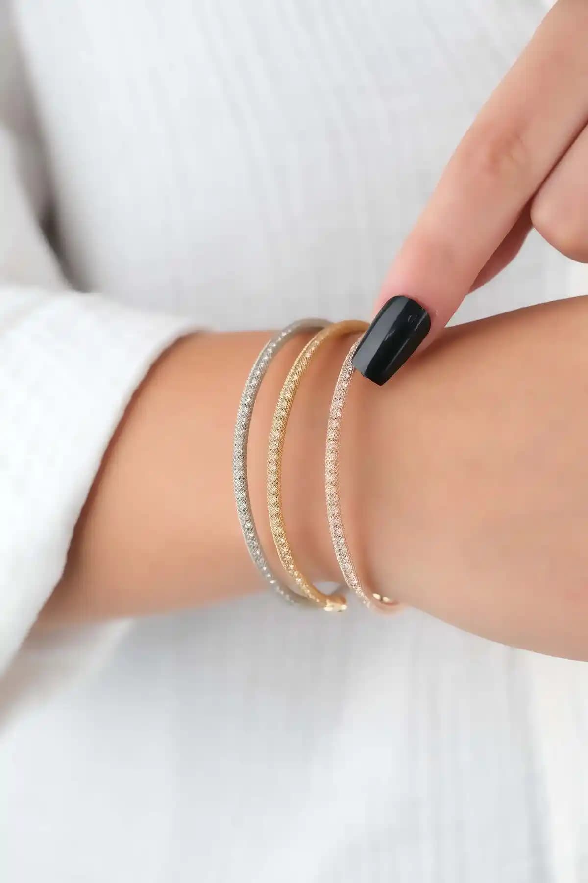 Jack Ferrero Çelik Gold - Rosse Modeli Modern ve Dayanıklı Bileklik Seti