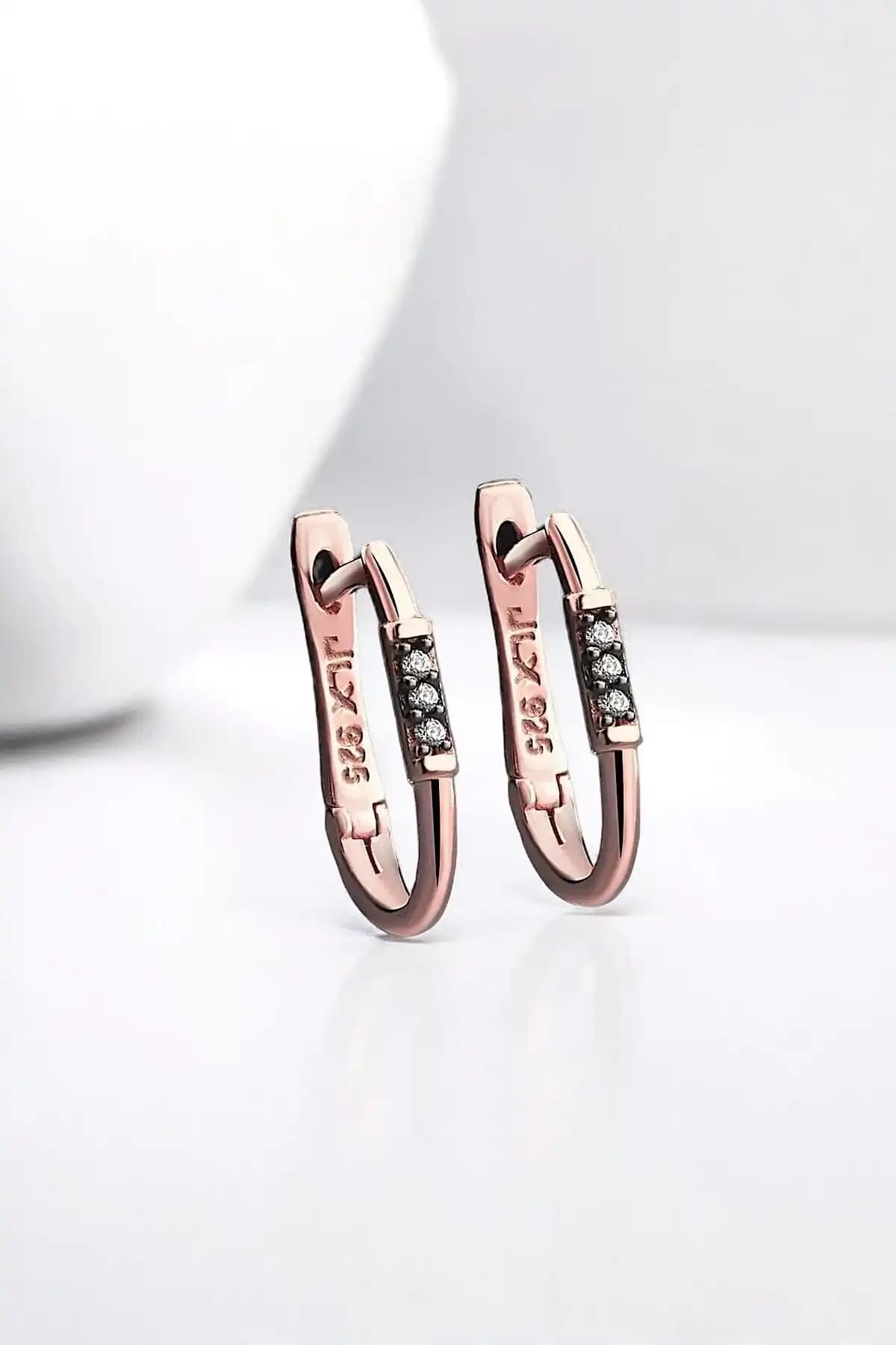 Jelux Silver 925 Ayar Gümüş Zirkon Taşlı ve Elips Tasarımlı Küpe Karşılaştırması 2