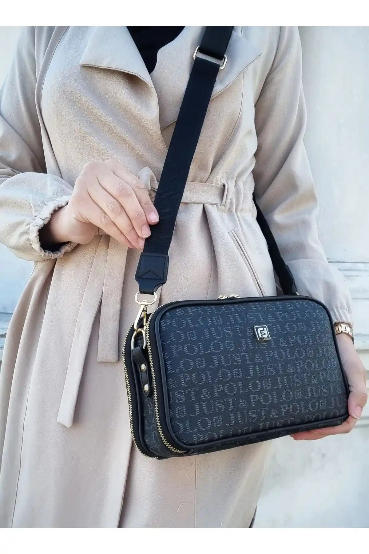 Just Polo Kadın Siyah 6 Bölmeli Omuz Çantası: Şık ve Fonksiyonel Tasarım Özellikleri