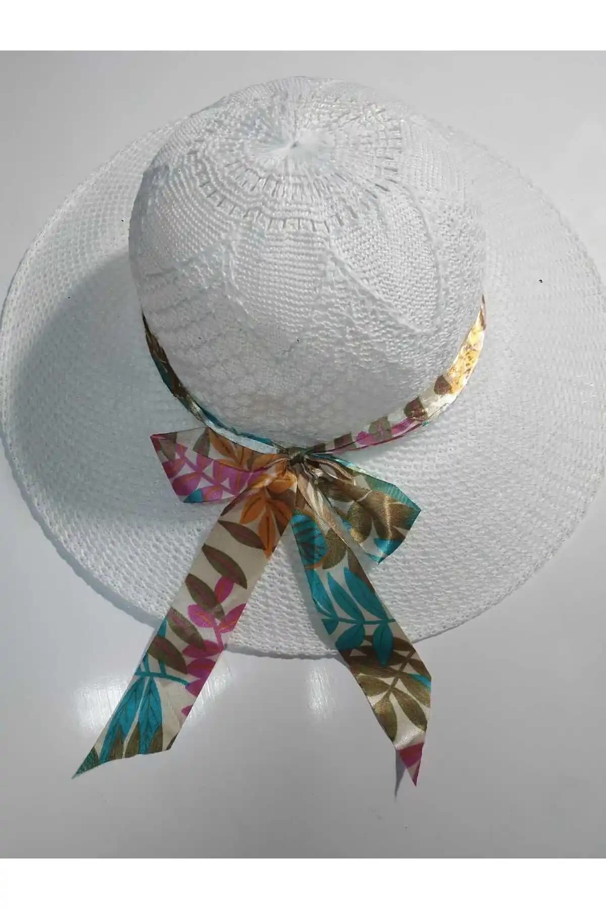 Kadın Plaj Şapkası LONDONstore Natural Hasır Tasarımı ve Şık Yazlık Aksesuar