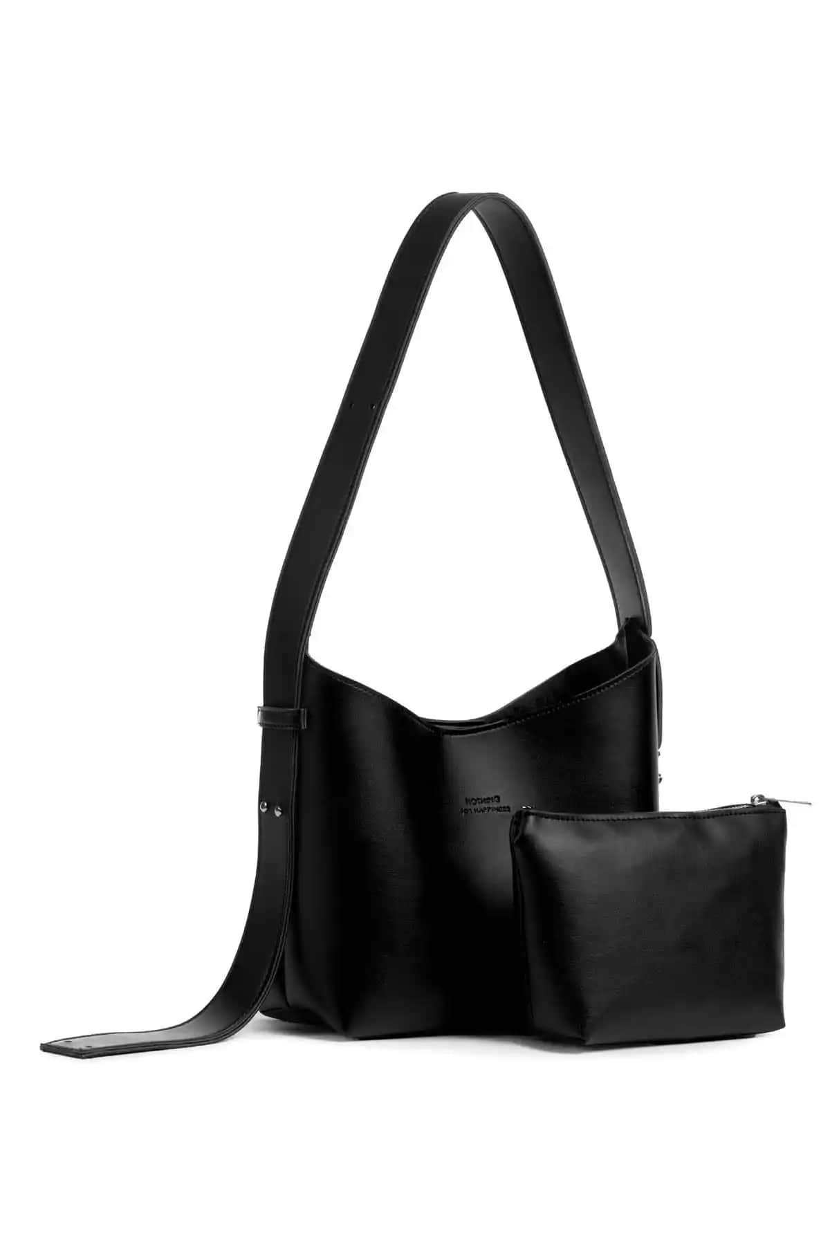 Kadın Siyah Deri Makyaj Çantası Şık ve Çok Yönlü Kullanım İmkanı Sunar