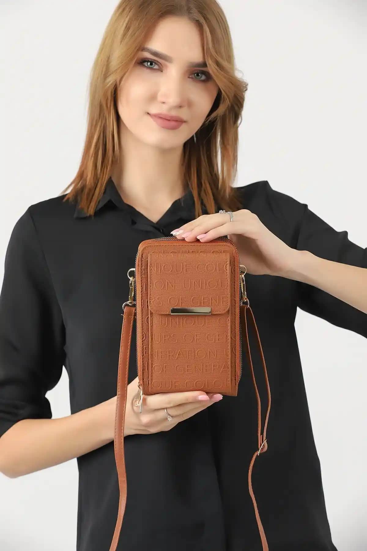 Kadınlar İçin Çok Fonksiyonlu Çapraz Askılı Telefon ve Cüzdan Çantası - Şık ve Dayanıklı Tasarım