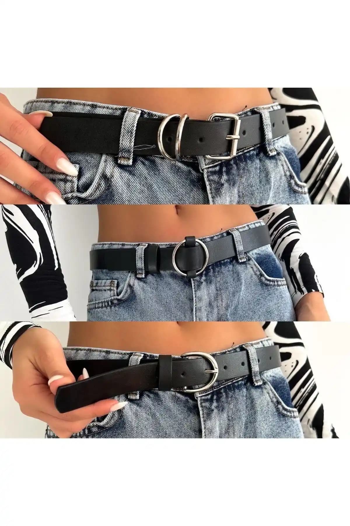 Kadınlar İçin Çok Yönlü ve Dayanıklı 3'lü Kemer Seti Modern Tasarım ve Şıklık Sunar
