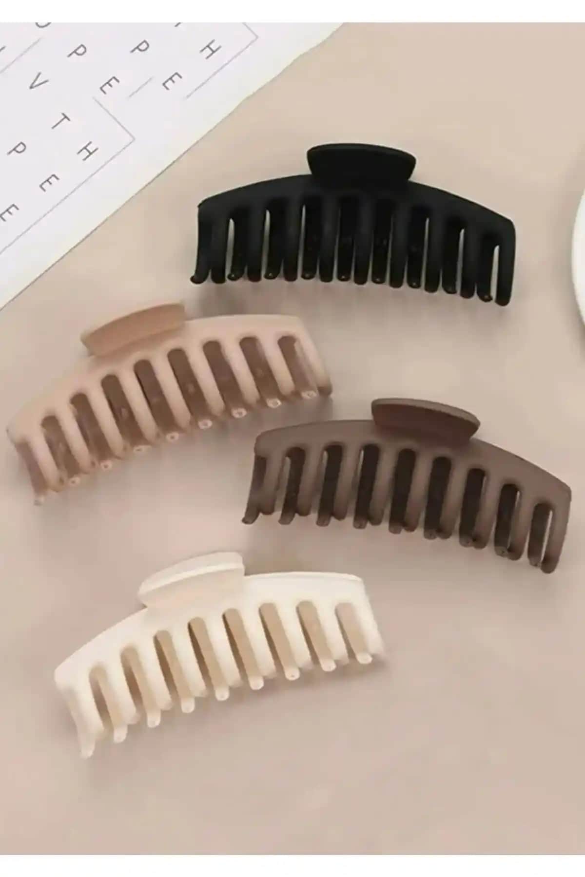 Kadınlar İçin Dayanıklı ve Şık 4'lü XL Mandal Toka Seti Günlük ve Özel Kullanım