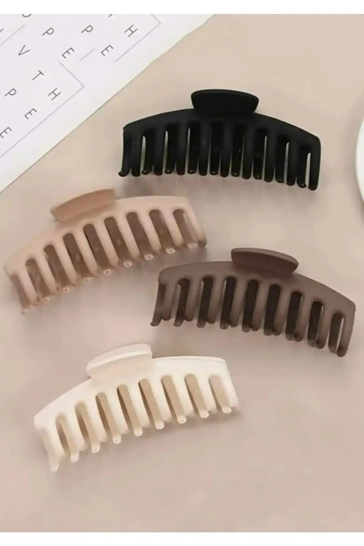 Kadınlar İçin Dayanıklı ve Şık 4'lü XL Mandal Toka Seti Günlük ve Özel Kullanım