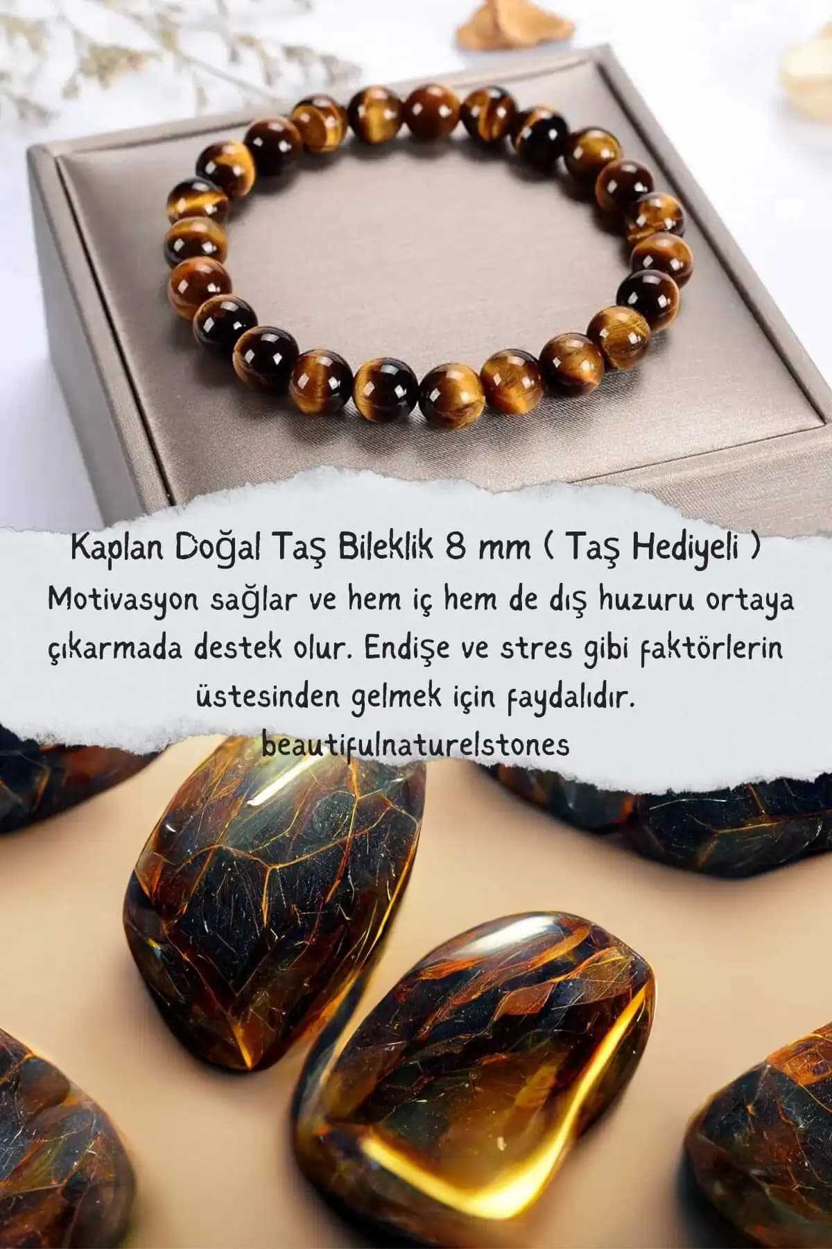 Kaplan Çok Kaliteli Doğal Taş Bileklik ve Kaplan Gözü Doğaltaş Bileklik Karşılaştırması 1