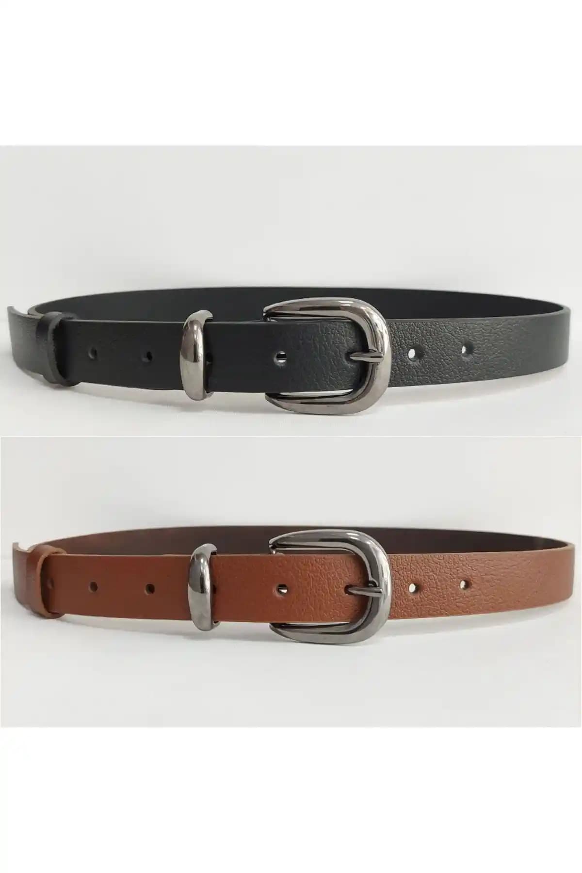 Kemerix %100 Hakiki Deri Kadın Kemerleri Siyah ve Taba Renk Seçenekleriyle