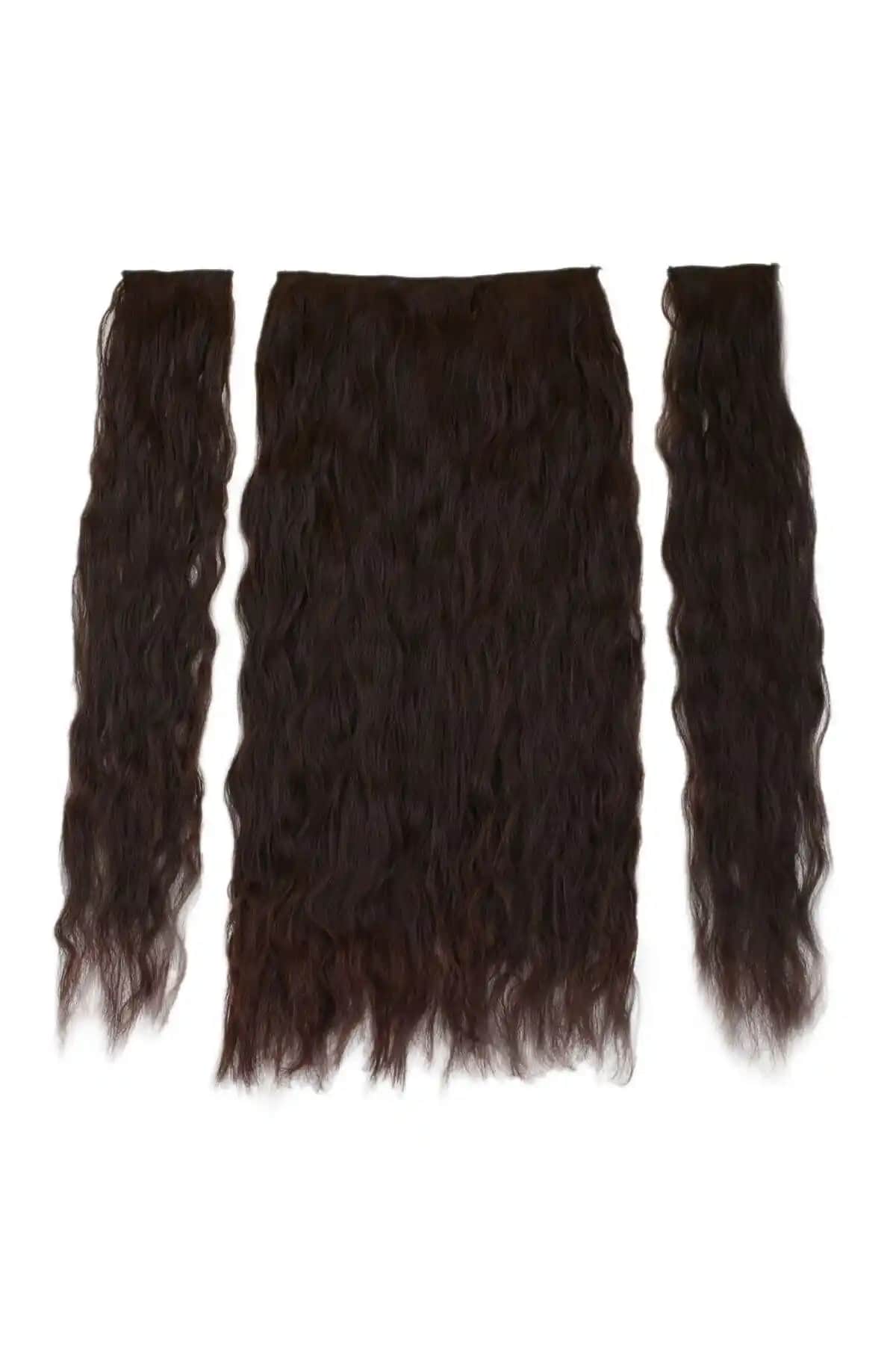 Koyu Kahverengi Fiber Sentetik Peruk: Doğal Görünüm ve Hafiflik Sunan Tasarım