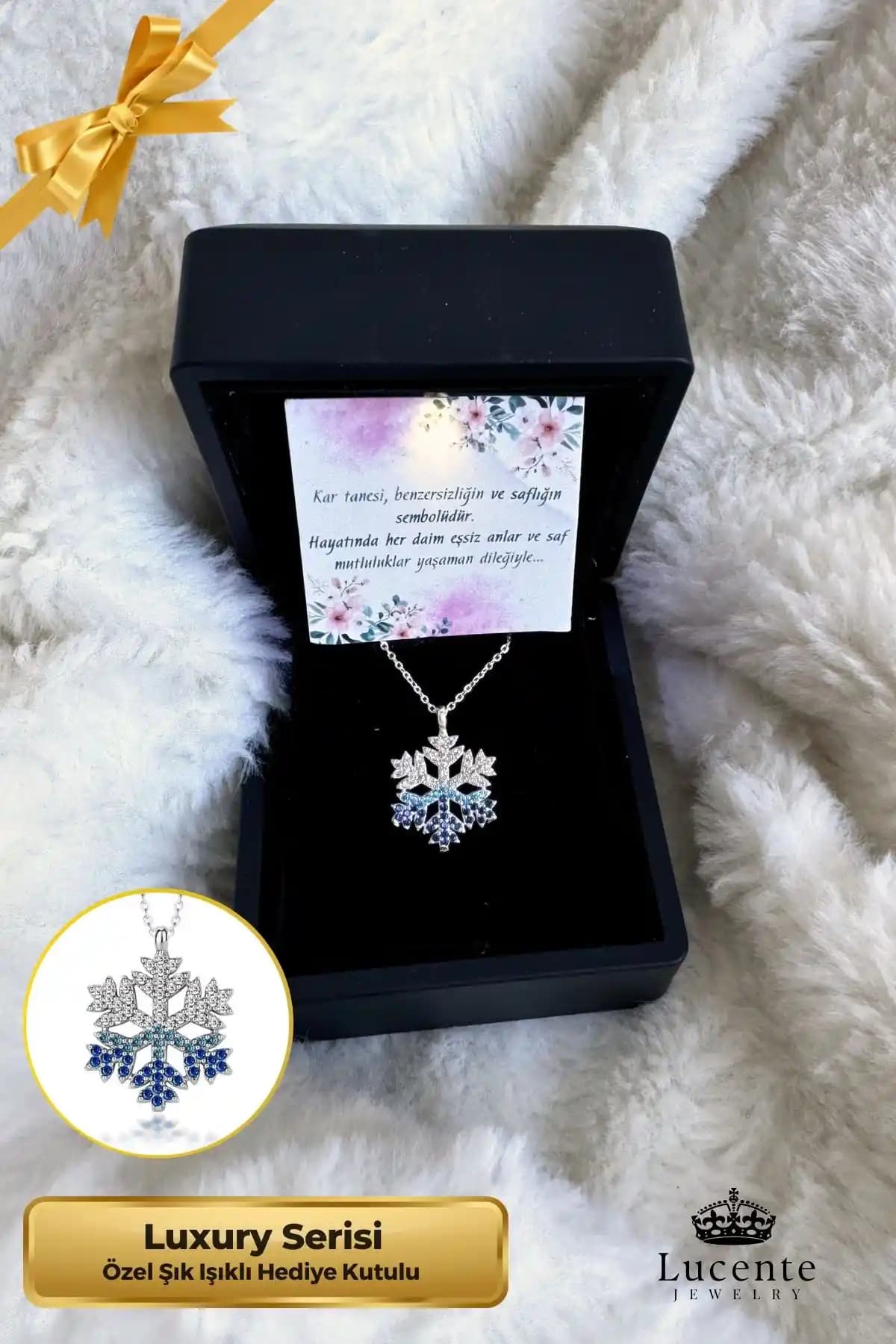 Lucente Jewellery Işıklı Kar Tanesi Gümüş Kolye – Zarif ve Kaliteli Tasarım