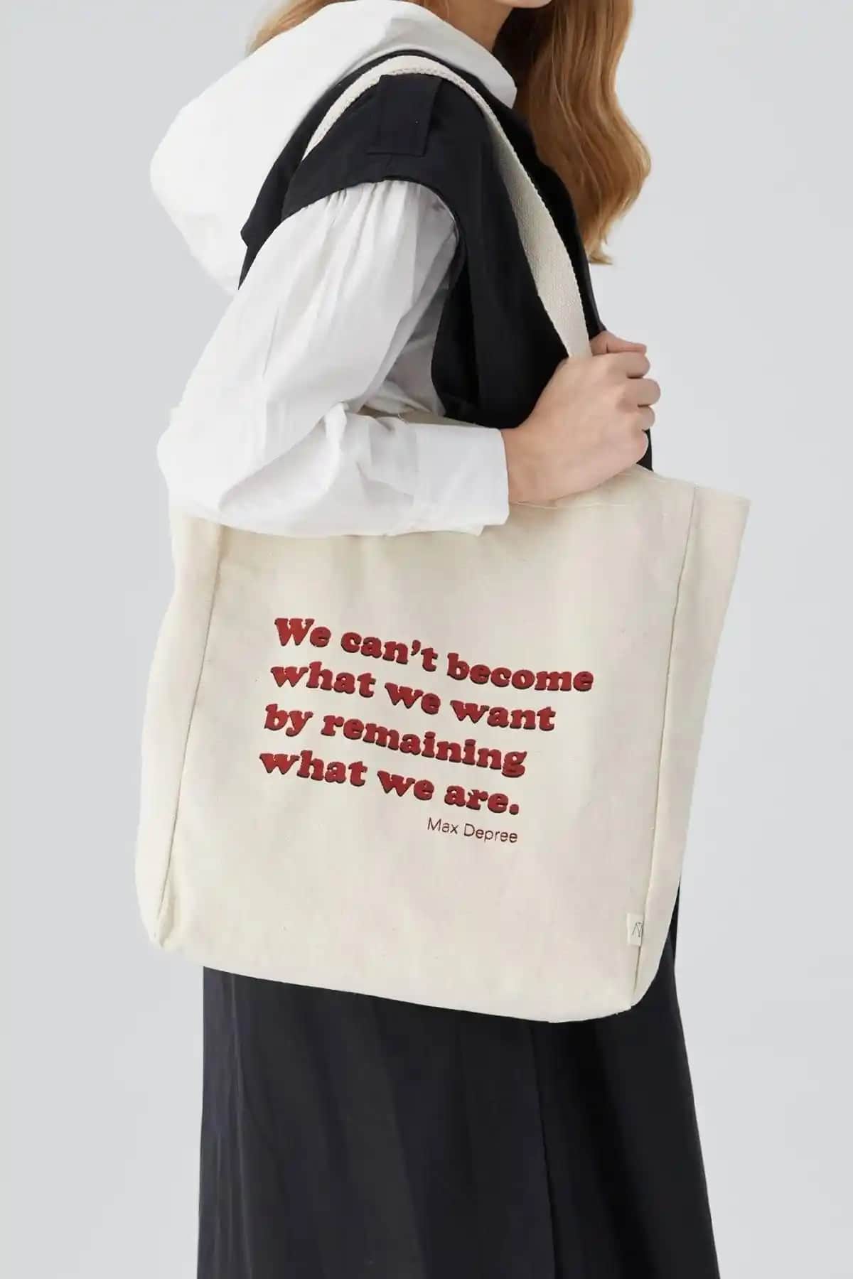 Manuka STD Baskılı Körüklü Kanvas Bez Çanta Günlük Kullanım İçin Şık ve Dayanıklı