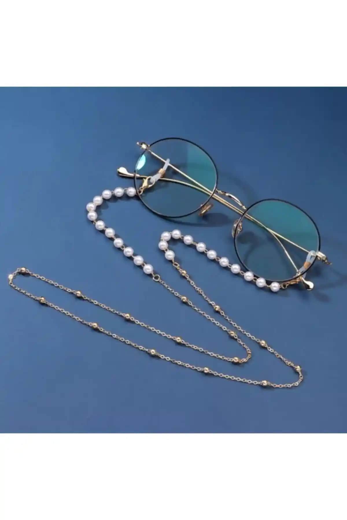 Marbling Kadın Gold Toplu Zincir İnci Boncuklu Güneş Gözlüğü Zinciri: Şıklık ve Fonksiyonellik Bir Arada