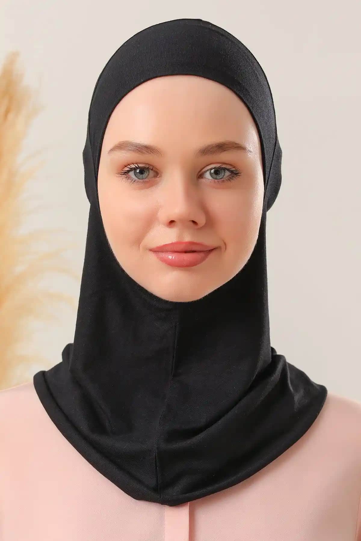 Melodi Scarf Kadın Tesettür Boyunluklu Hijab Spor Bone Siyah Şık ve Rahat Kullanım İçin Uygun