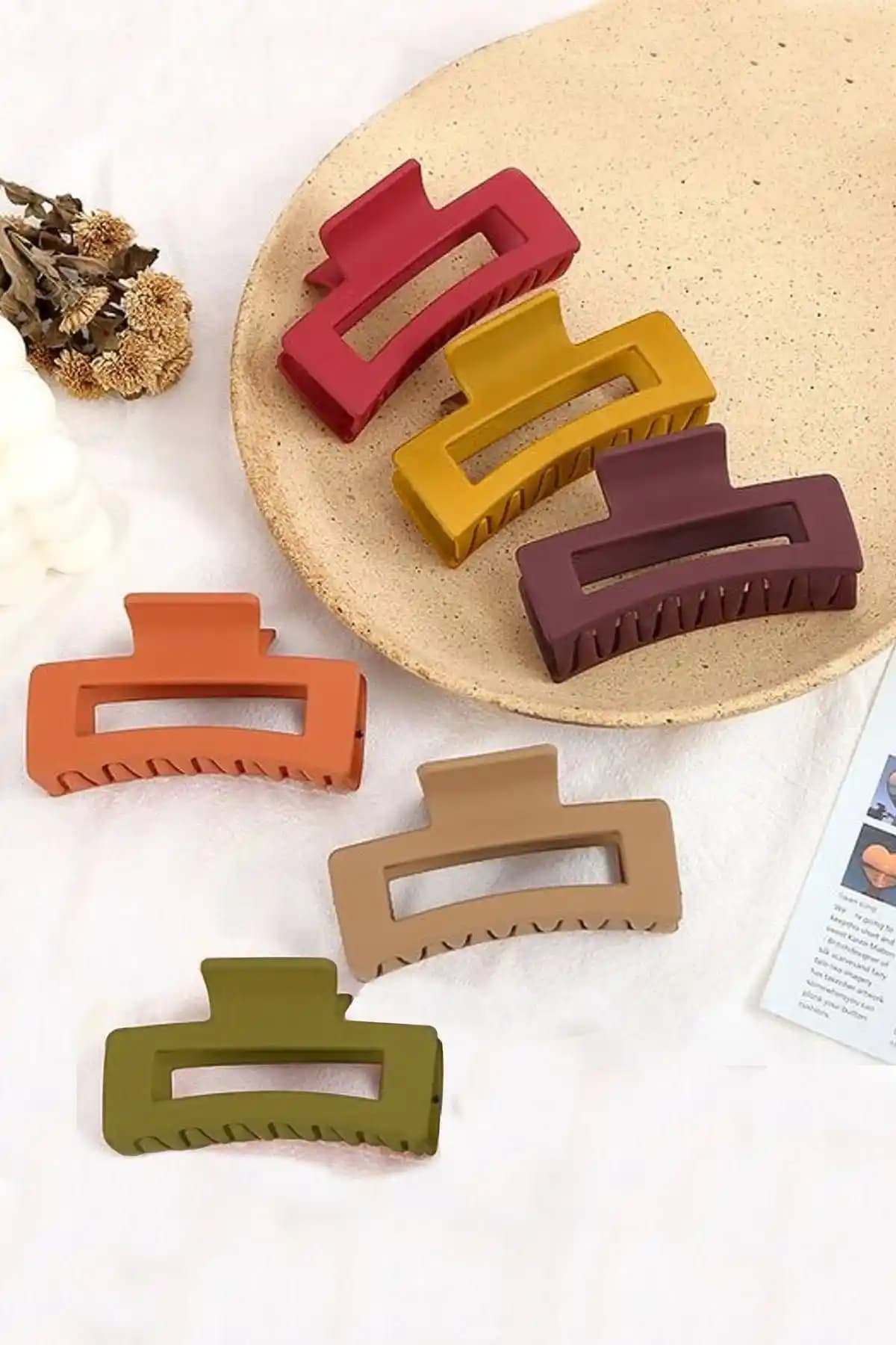 MioArt Kadın Renkli Büyük XL Mandal Toka Seti Şık ve Kullanışlı Saç Aksesuarları