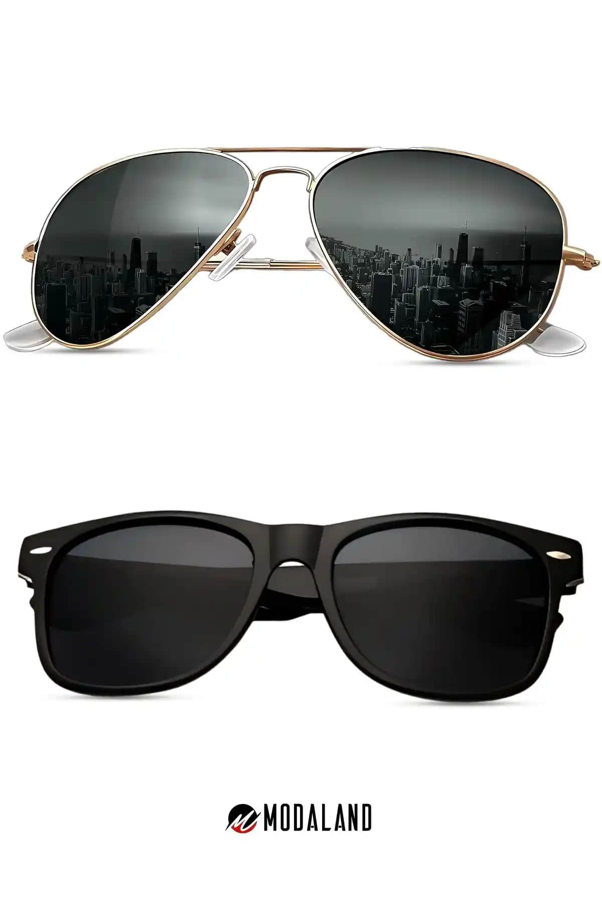 ModaLand Unisex Damla Model Güneş Gözlüğü Seti Şıklık ve Koruma Sunar