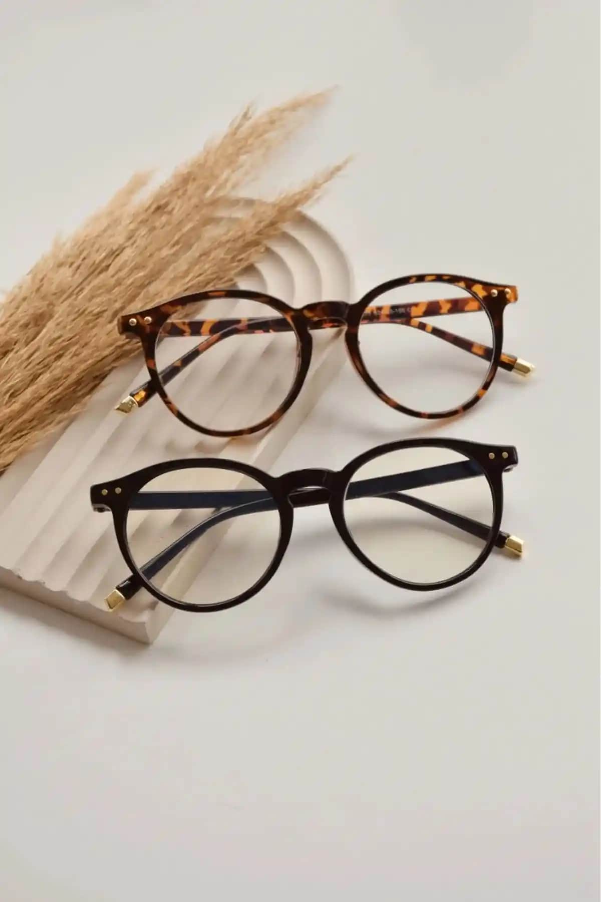 Modalucci Unisex Mavi Işık ve UV Koruyucu Leopar Desenli Güneş Gözlüğü Seti