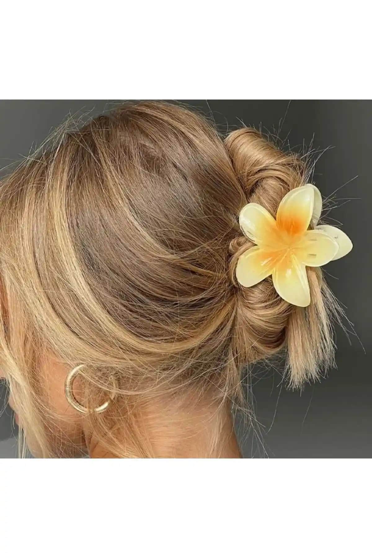 Monalisa Kadın Sarı Çiçek Toka: Şık ve Dayanıklı Çevre Dostu Saç Aksesuarı