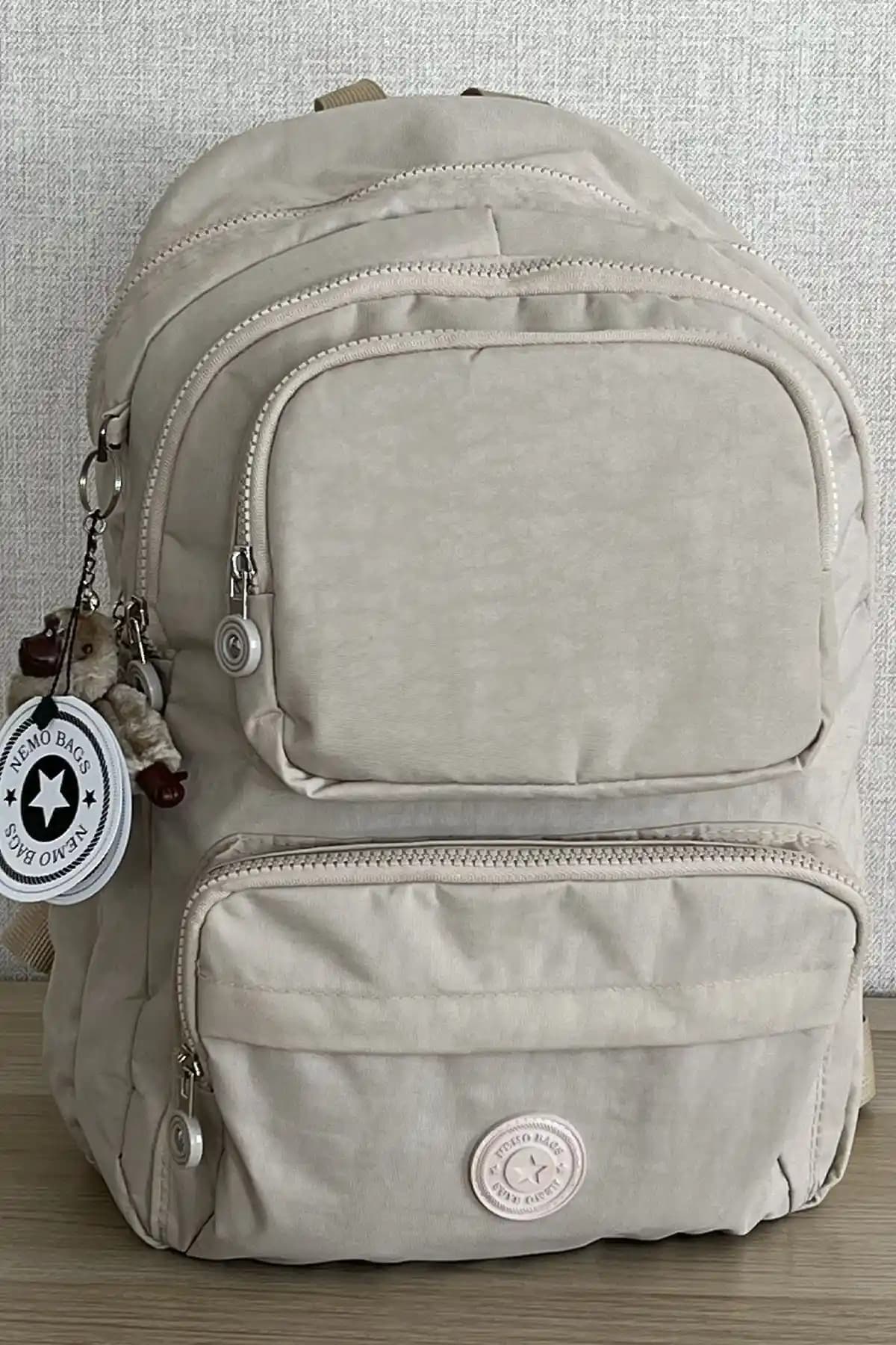 MORCA Fcstore Krinkıl Kumaş Suya Dayanıklı Orta Boy Sırt Çantası Günlük ve Şık Kullanım İçin