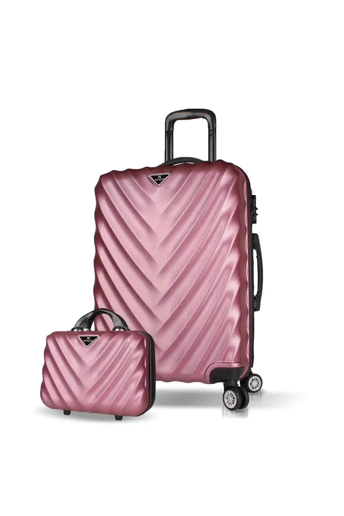 My Valice Lotus Abs Orta ve Makyaj Boy Rose 2'li Valiz Seti: Dayanıklı ve Şık Seyahat Aksesuarları