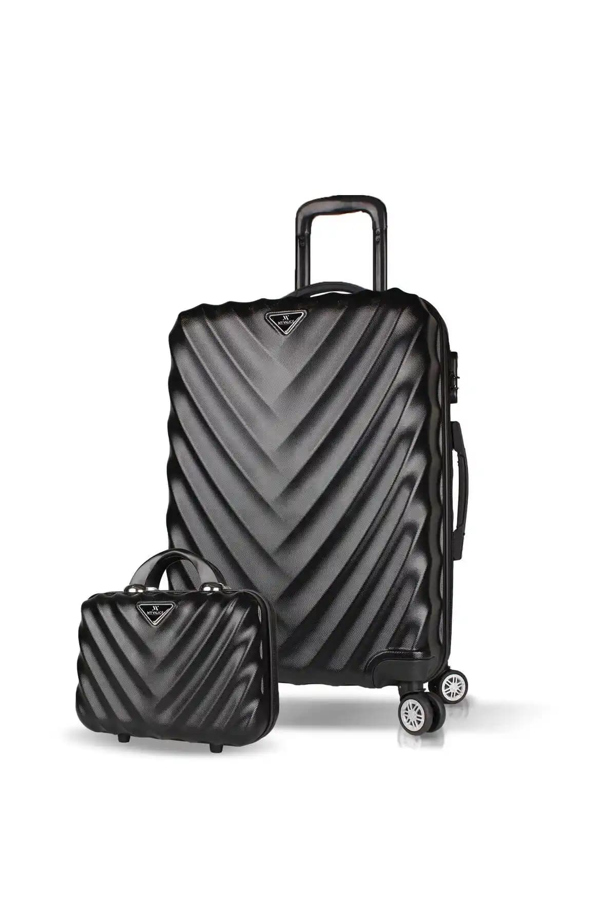 My Valice Lotus Abs Orta ve Makyaj Boy Siyah Seti: Dayanıklı ve Şık Seyahat Valizi Çözümü