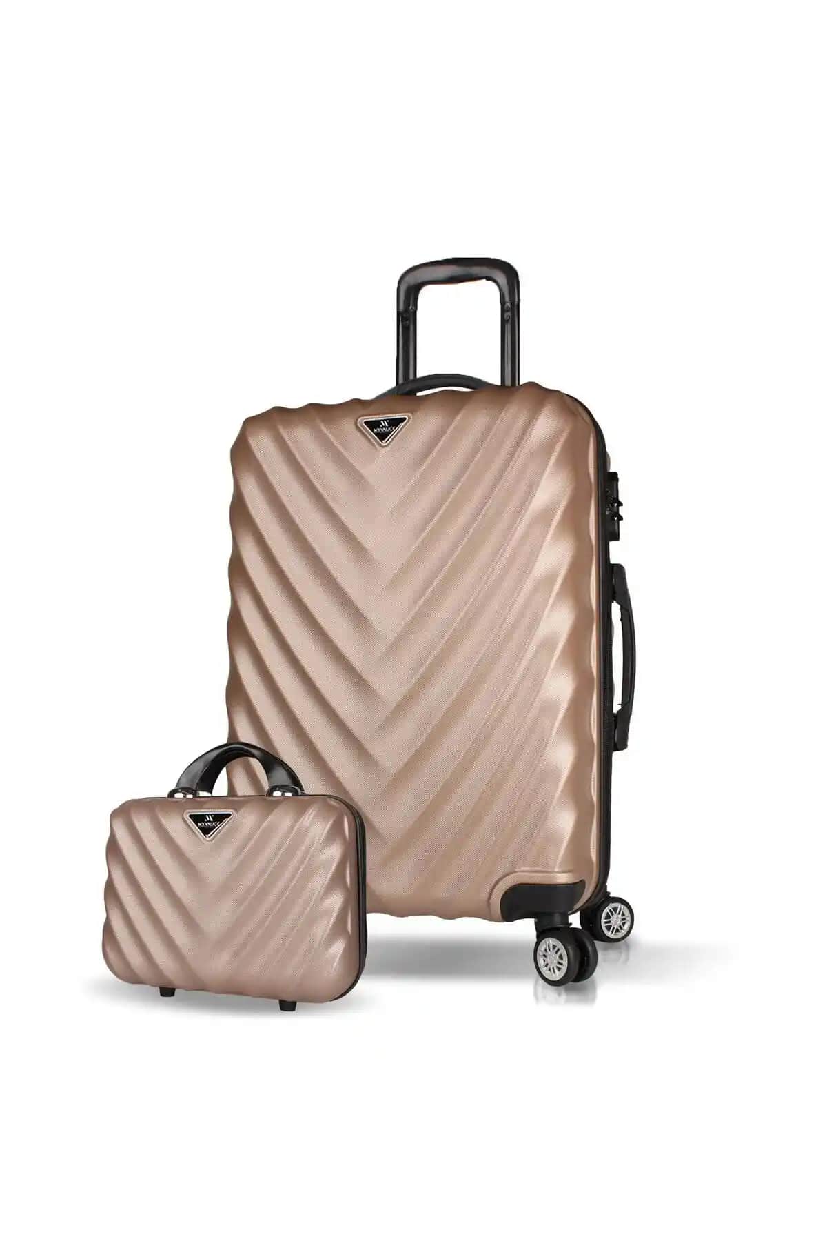 My Valice Lotus Abs Orta ve Makyaj Boy Valiz Seti Şık ve Dayanıklı Seyahat Aksesuarı