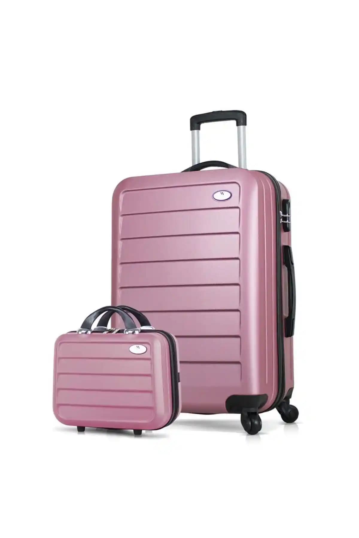 My Valice Ruby Abs Orta ve Makyaj Boy Rose Gold Seti: Şık ve Dayanıklı Seyahat Çözümü