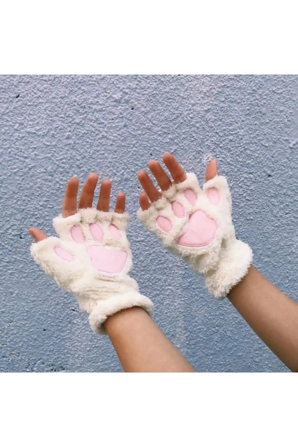 Nanelimonshop Çocuk Eldiveni Yuvarlak ve Sıcak Tutan Sevimli Tasarım
