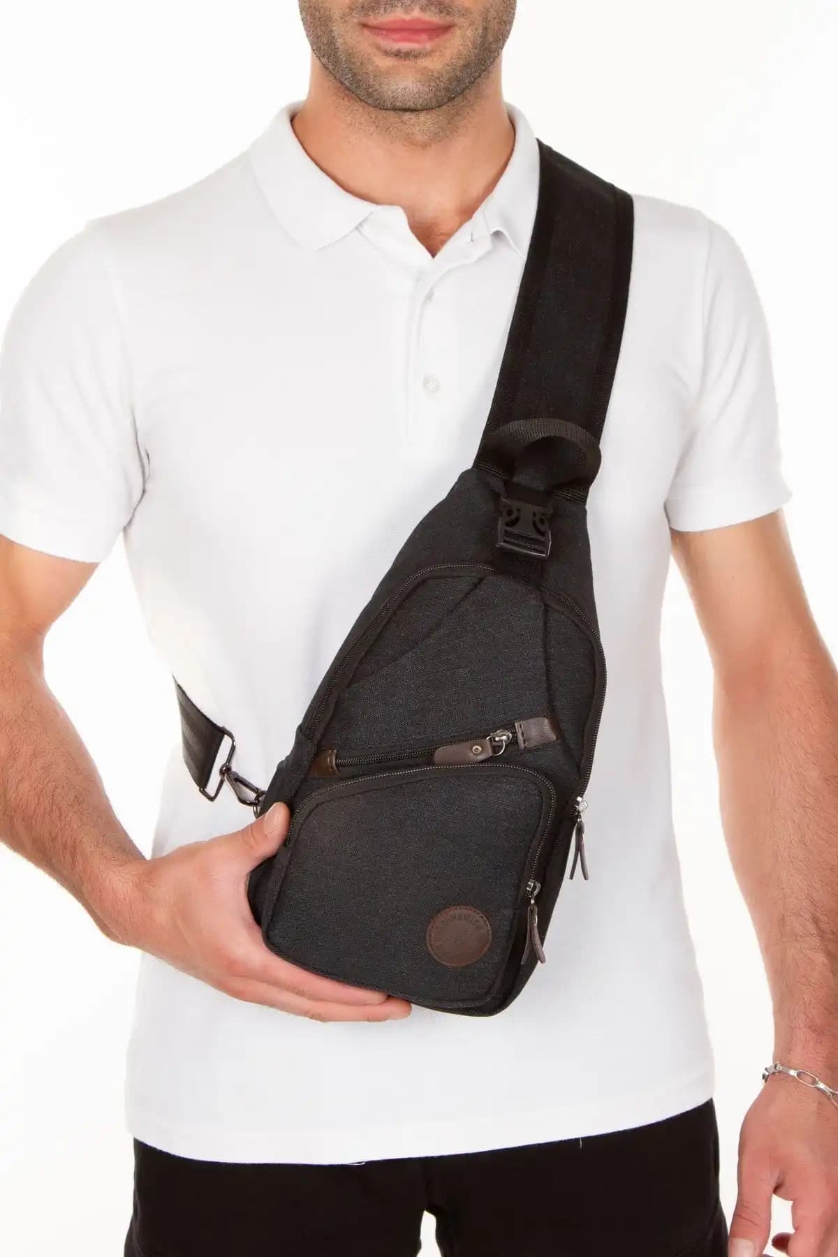 NEWISH POLO ACCESSORIES Unisex Kanvas Çanta USB Kulaklık Çıkışlı Günlük Kullanım