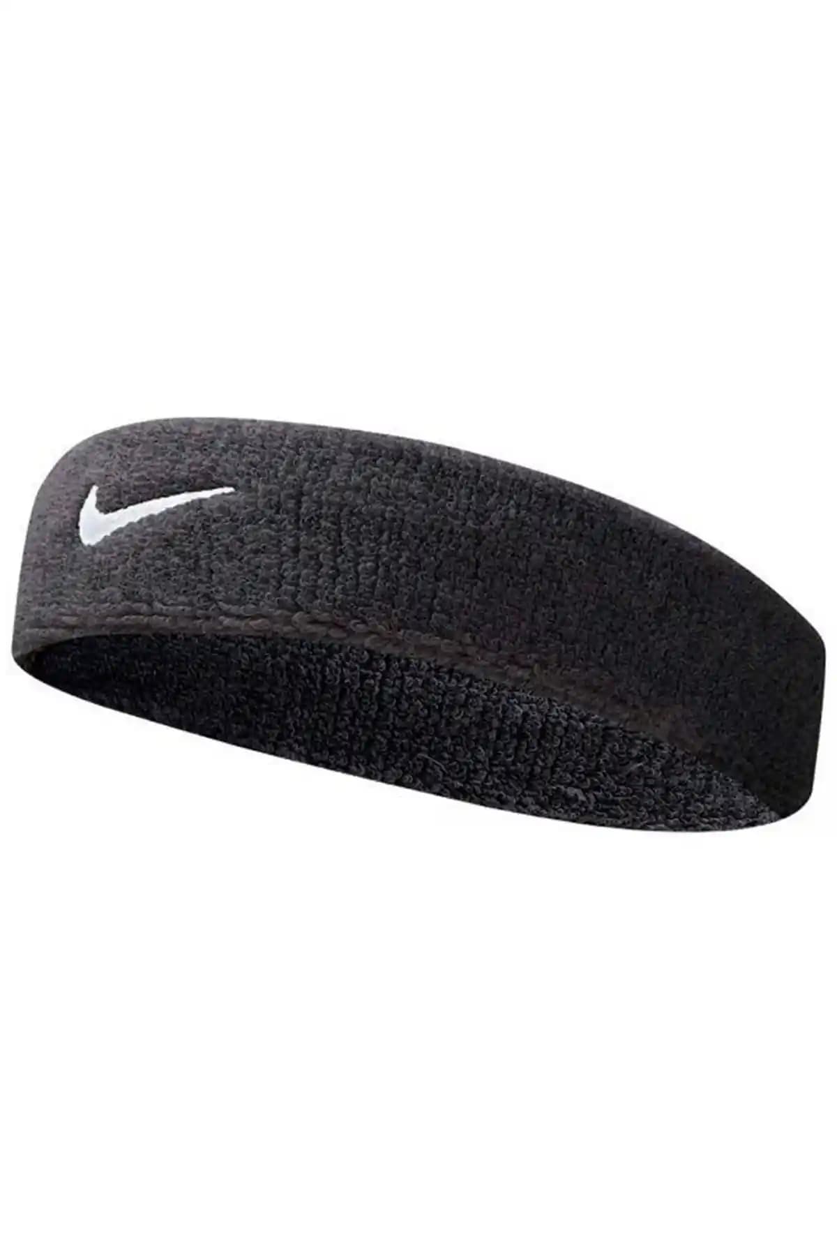Nike Swoosh Siyah Unisex Antrenman Saç Bandı Spor ve Günlük Kullanım İçin