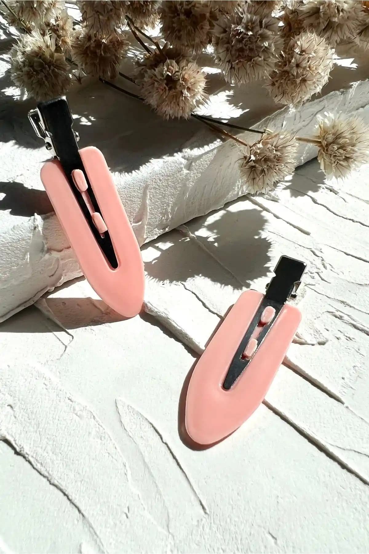 ODESE DESIGN 2'li İz Yapmayan Pembe Klips Toka Seti Günlük Kullanım İçin Pratik ve Şık