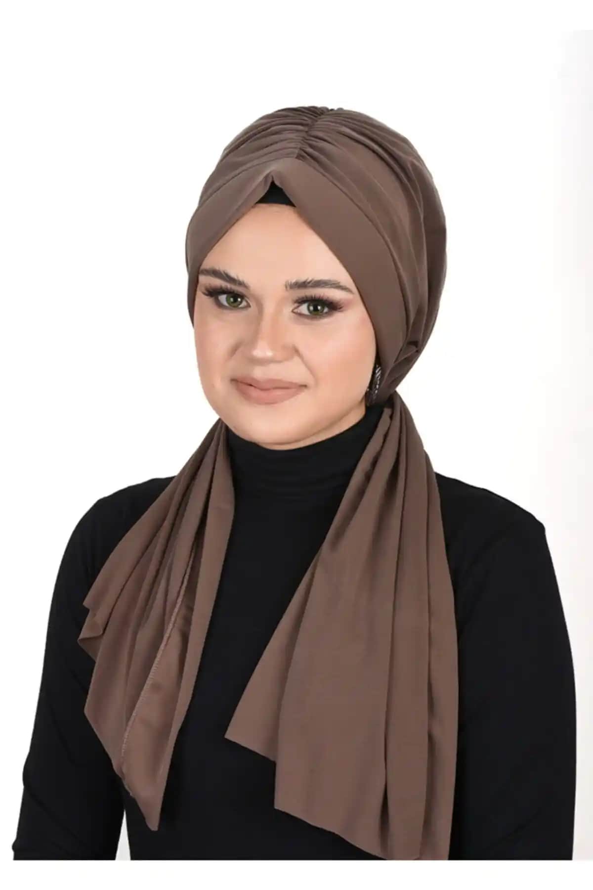 OykumBone Koyu Kahverengi Düz Polyester Şal Modern ve Şık Kombinler İçin Uygun